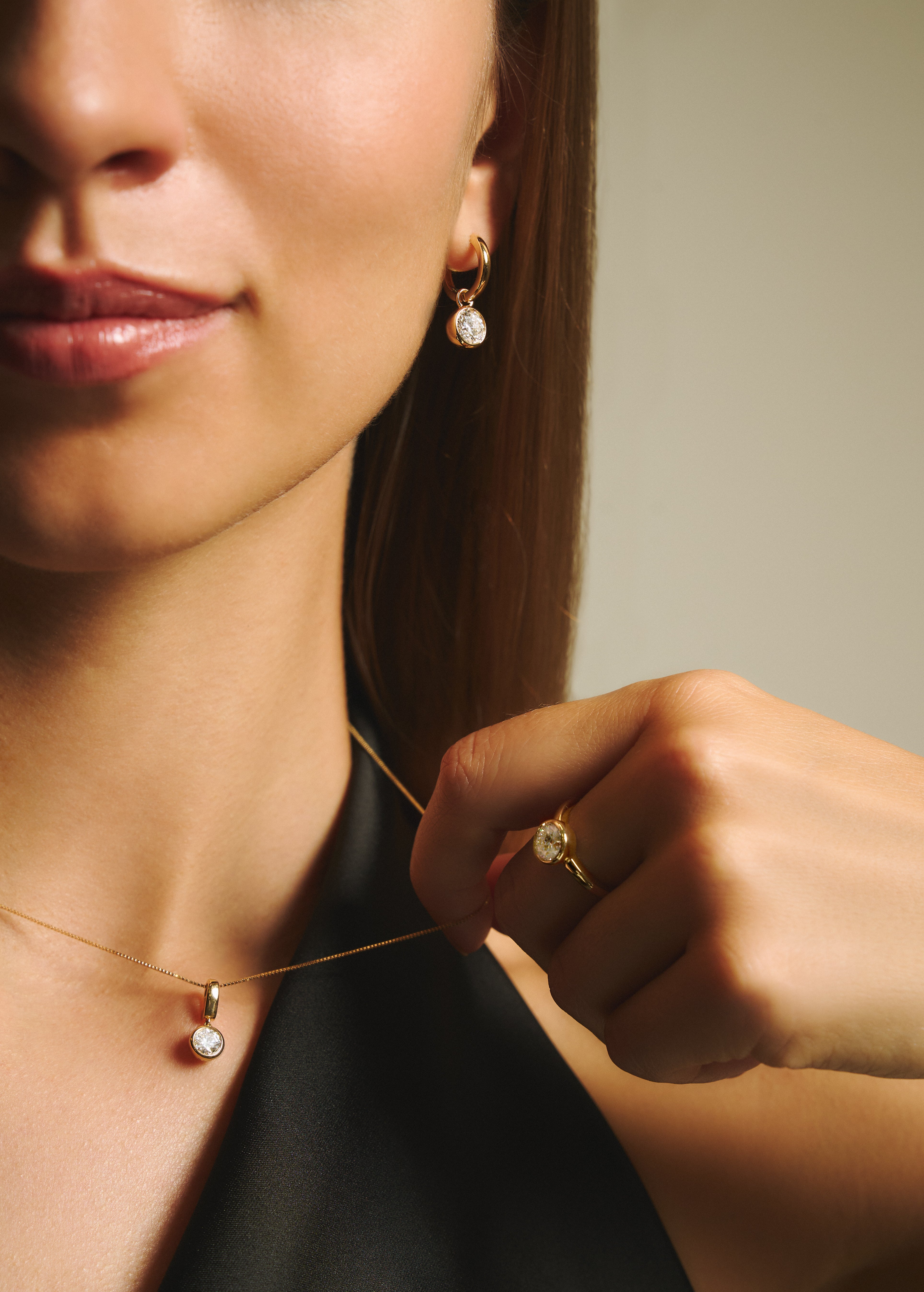 Bubble pendant 0.5ct with necklace