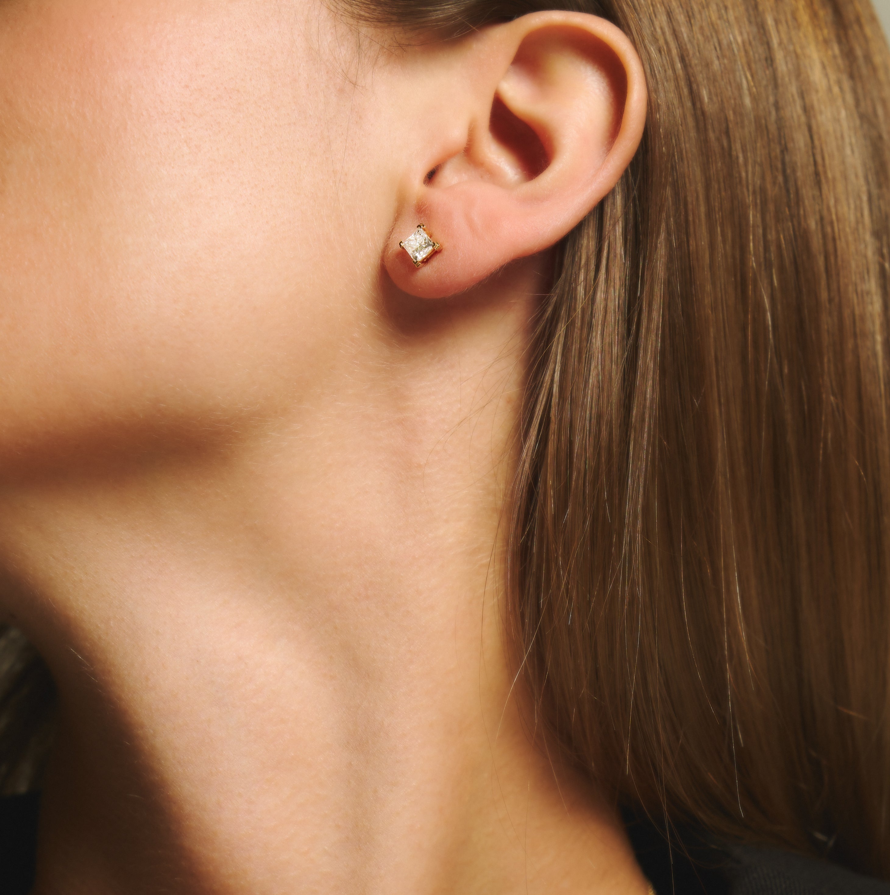 Mercury solitaire earrings 1ct - 1ct. tw. Princess Cut Lab-Grown Diamond Stud Earrings - The Future Rocks - 7