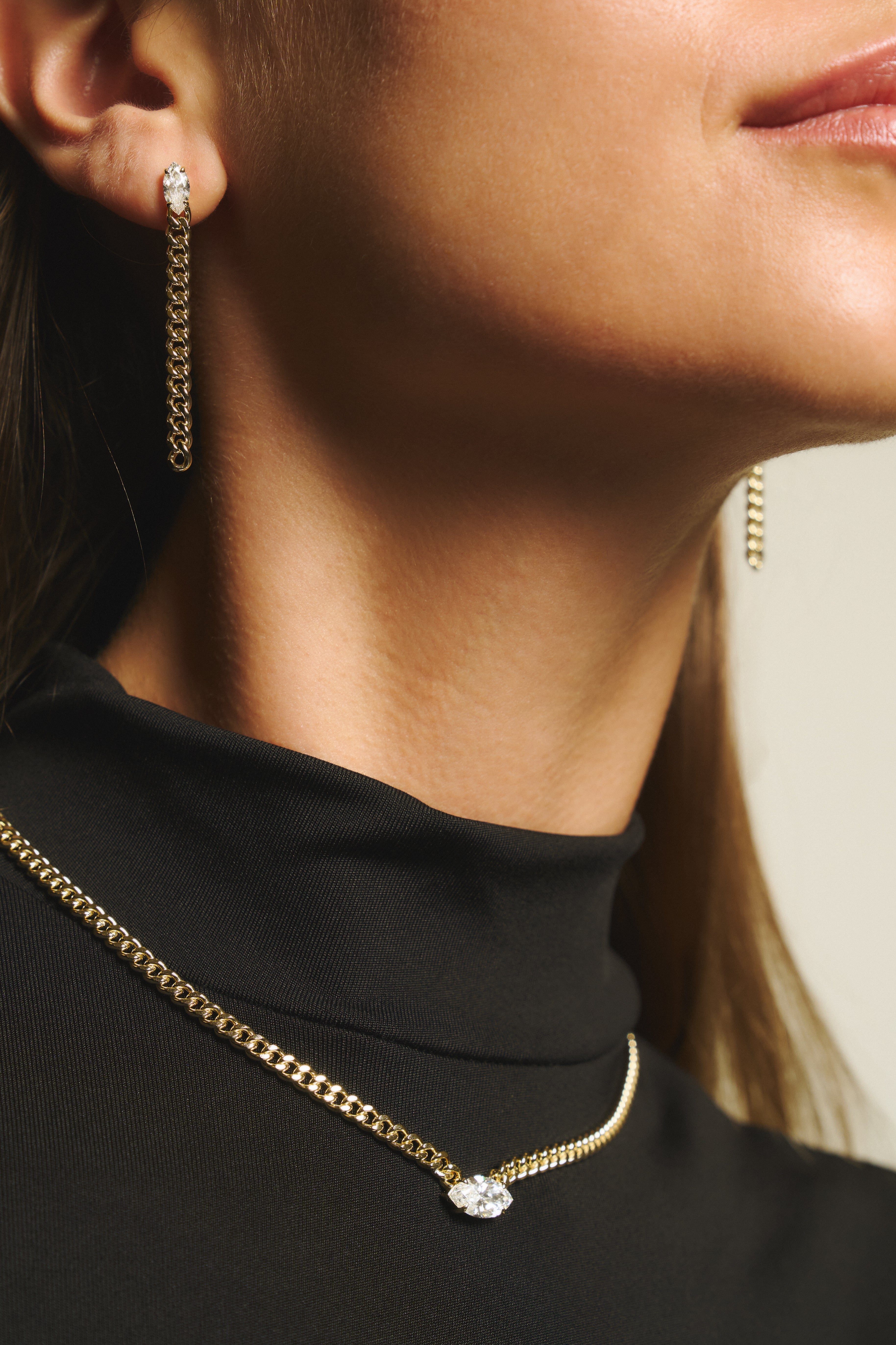 Marquise curb-link necklace 2ct - Marquise curb-link necklace 2ct - The Future Rocks - 2