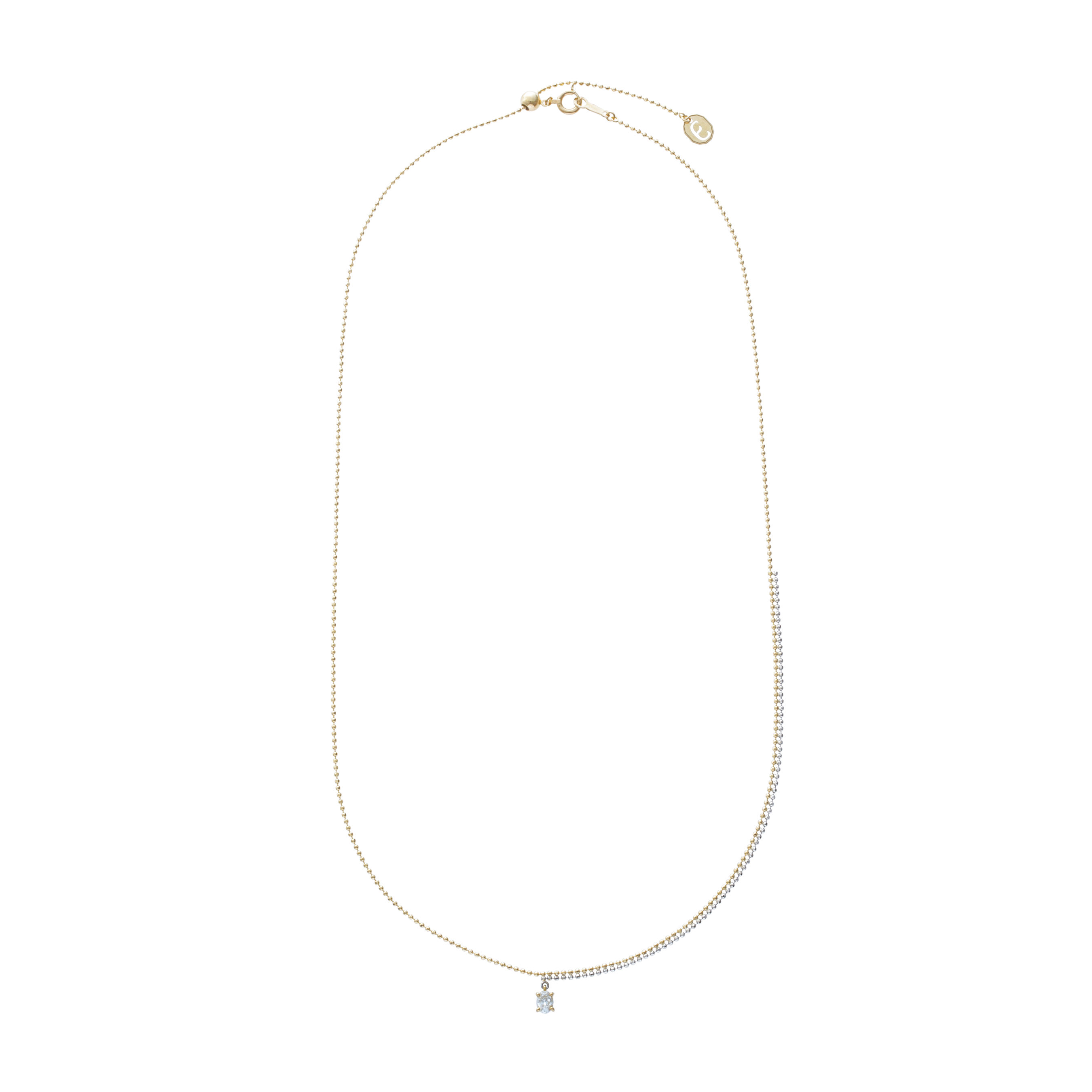 Pixel 0.15ct oval chain necklace - Pixel Mixed Metal Oval Chain Necklace - The Future Rocks - 3
