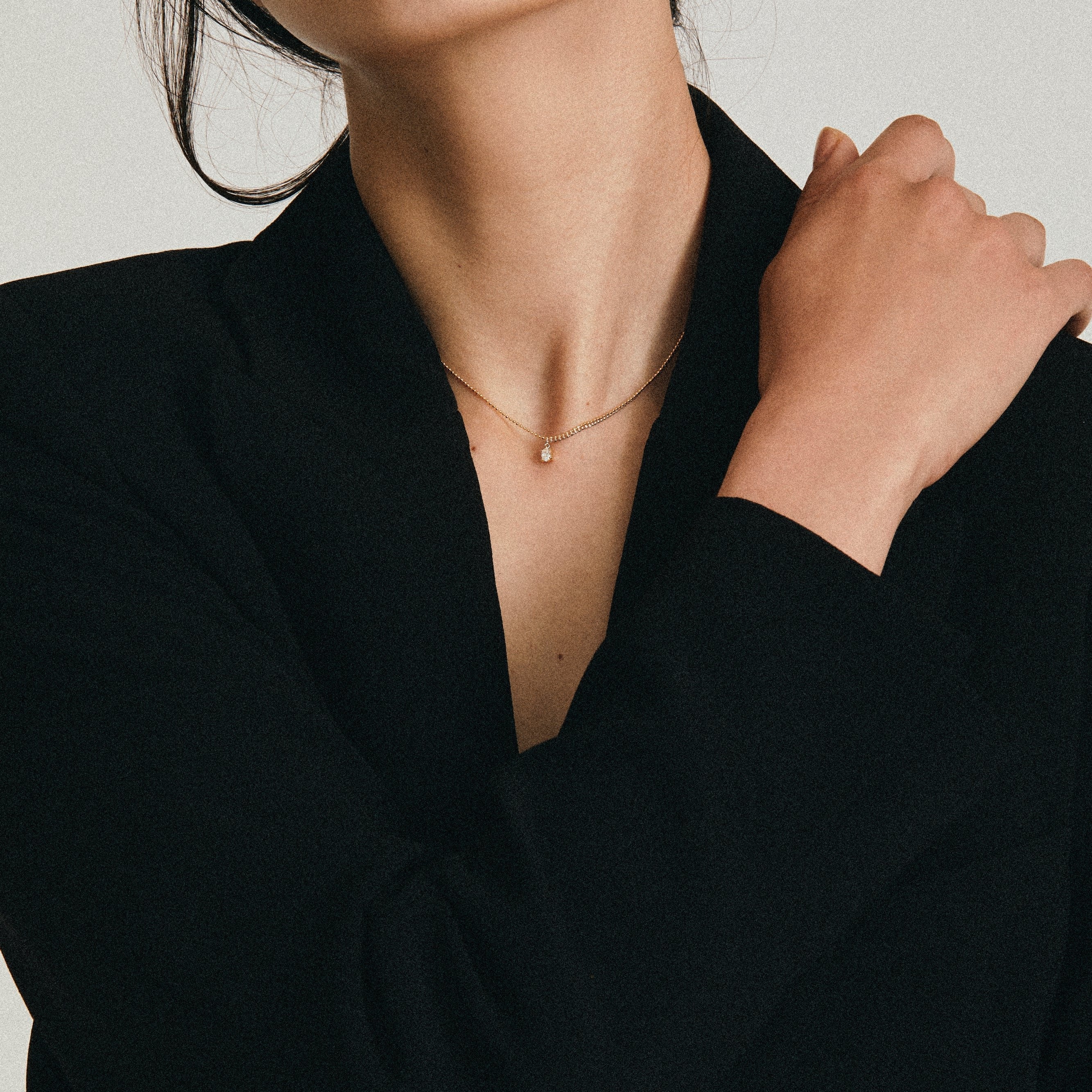 Pixel 0.15ct oval chain necklace - Pixel Mixed Metal Oval Chain Necklace - The Future Rocks - 2