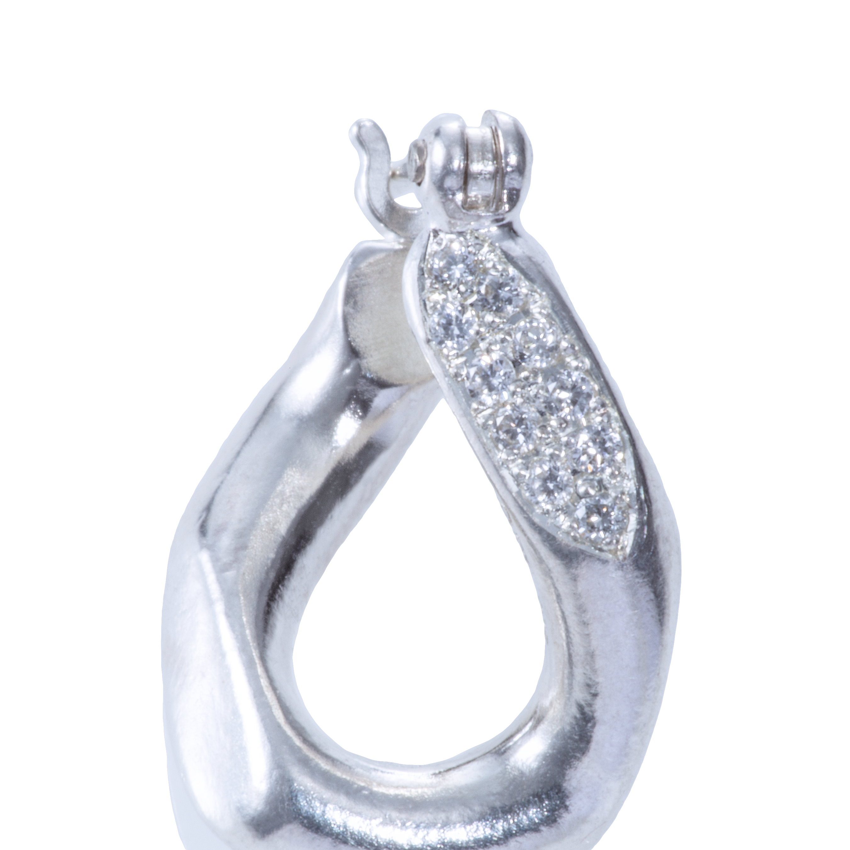 Kihei melee diamond earrings - Kihei Melee Diamond Silver Hoop Earrings - The Future Rocks - 3