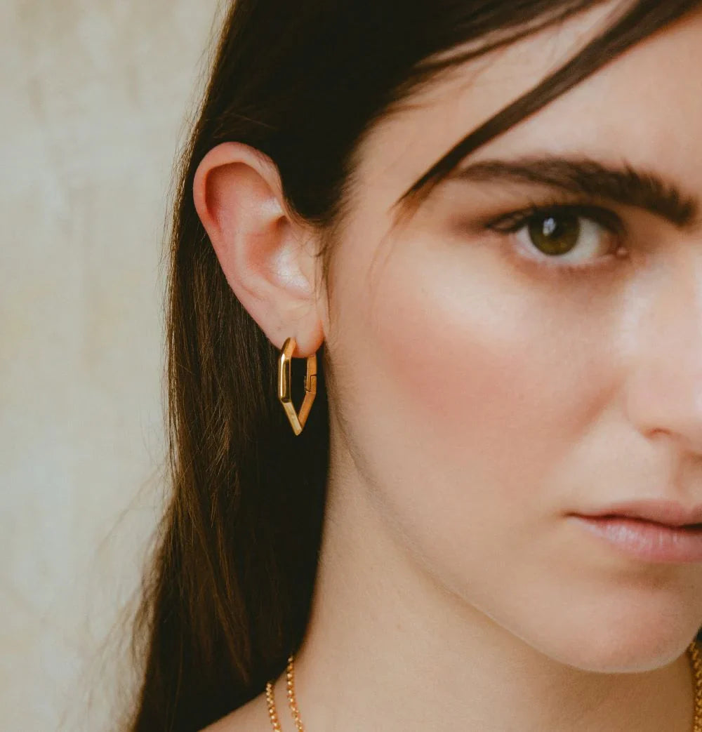 Sculptura hexagon earrings - Sculptura Hexagon Hoop Earrings - The Future Rocks - 14