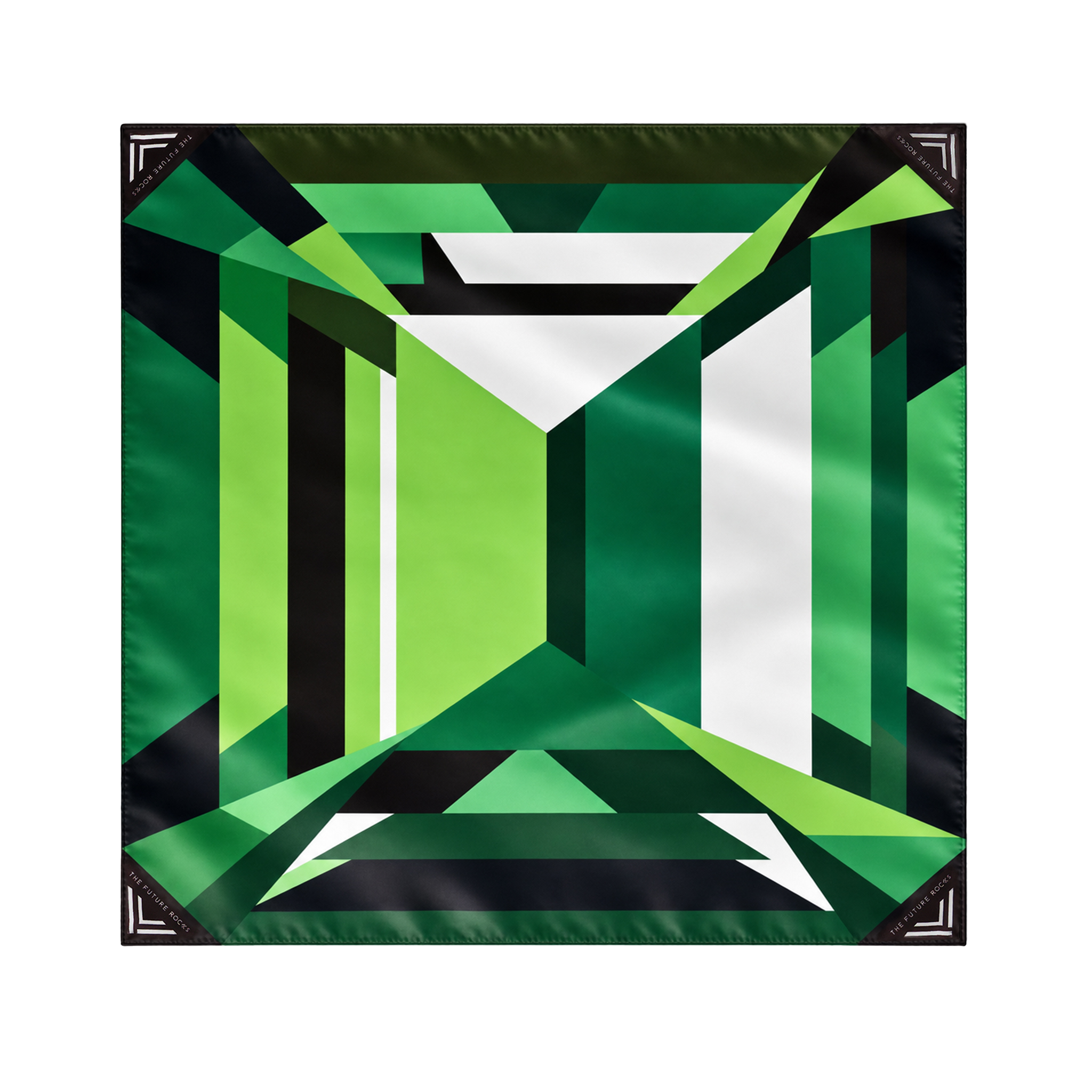 Nova silk scarf - Green L - Nova silk scarf - Green L - The Future Rocks - 1