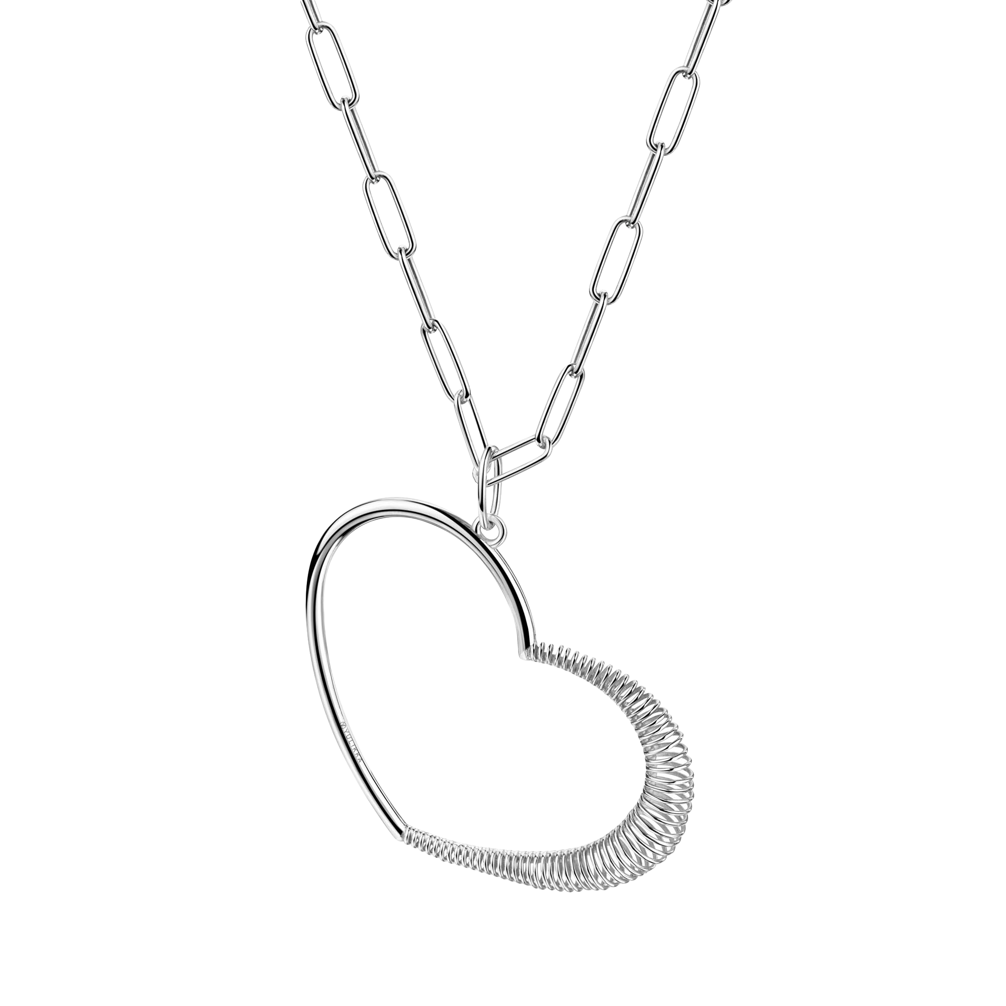 Yulikka-heartwear big spiral pendant with chain - Spiral Silver Heart Pendant -  The Future Rocks -    1