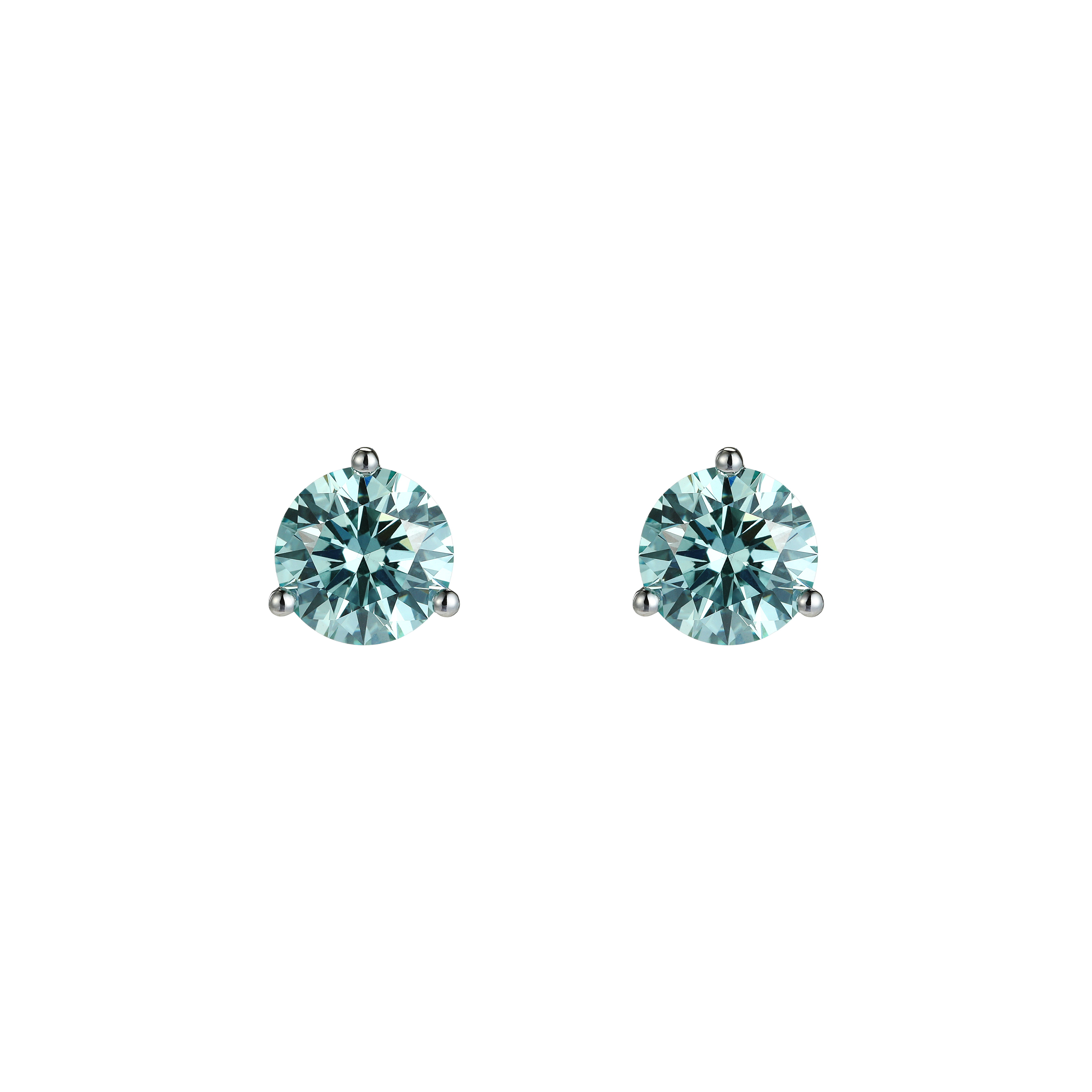 Round brilliant flatback earrings - Blue Diamond Flatback Earrings -  The Future Rocks -    1