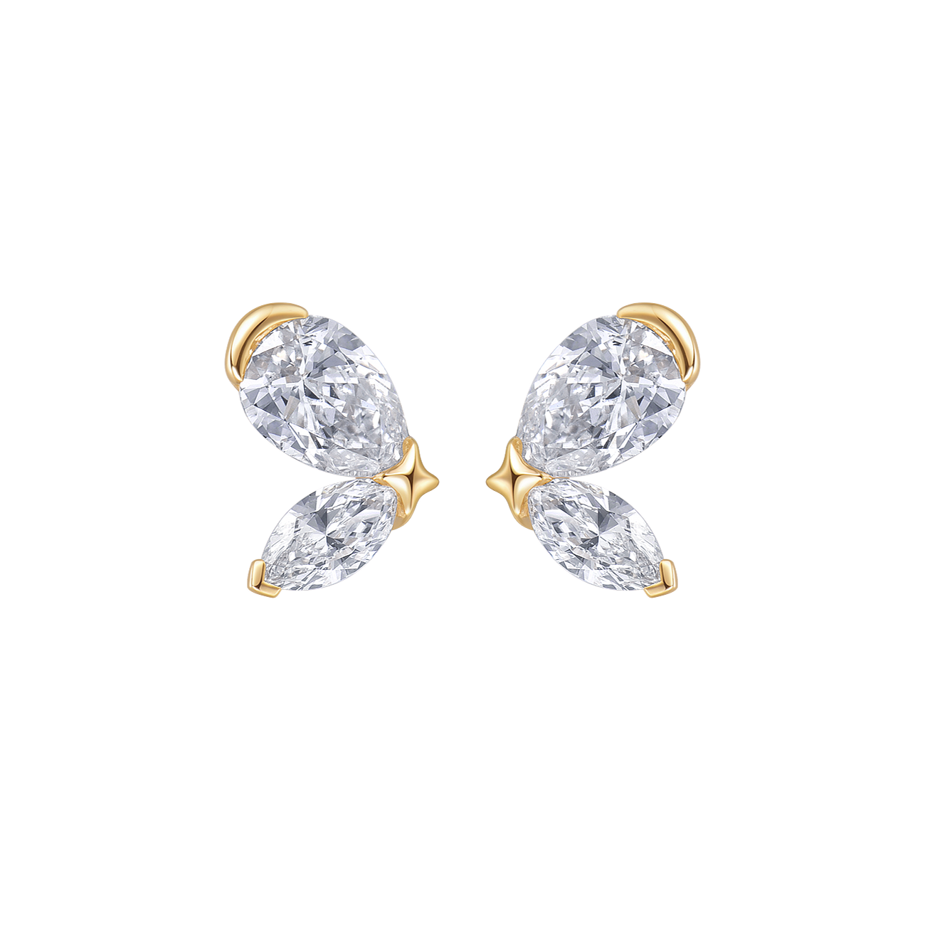 Butterfly earrings - Diamond Butterfly Earrings - The Future Rocks - 1