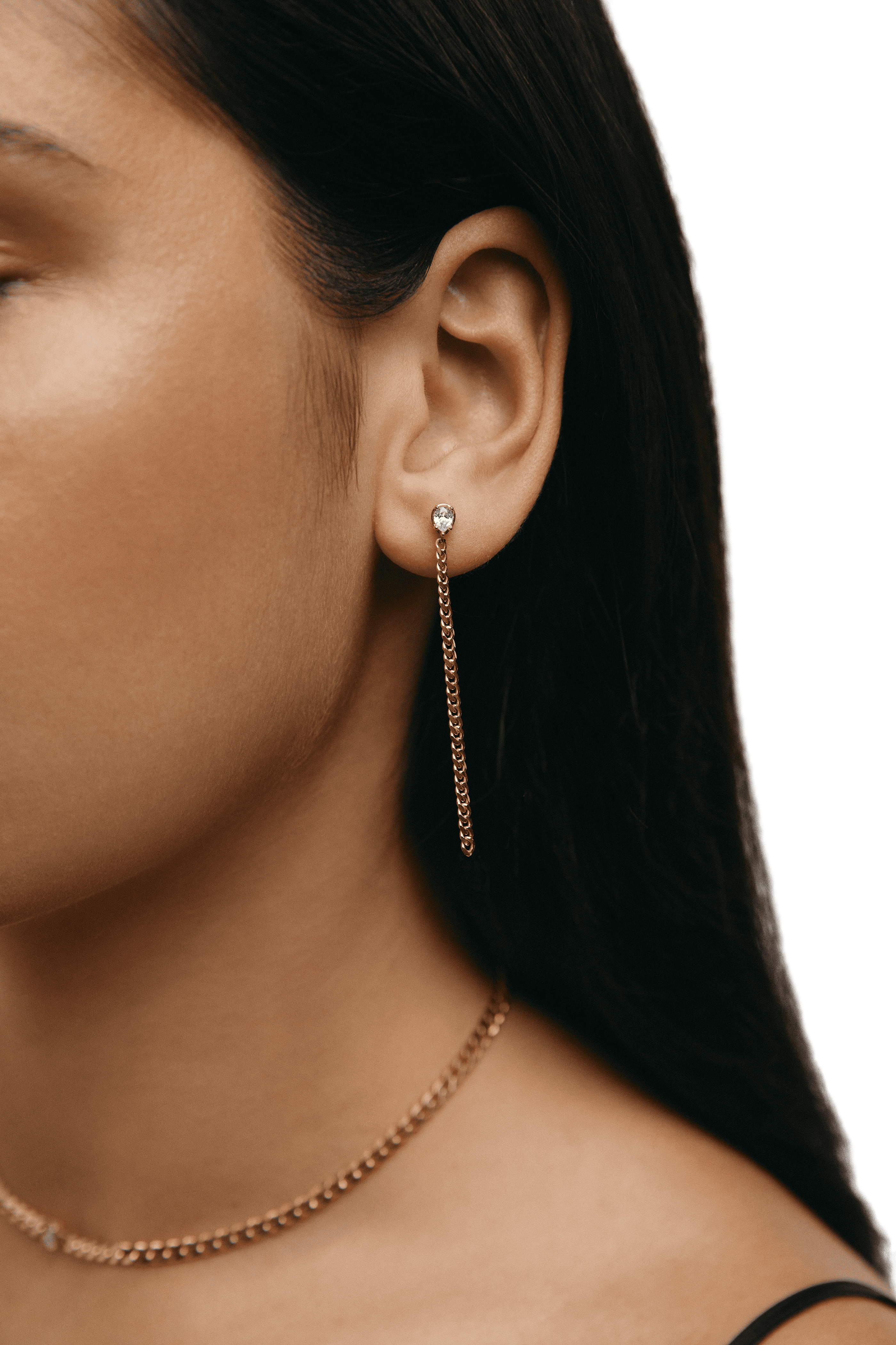 Chuva chain earrings - 14K Gold Chain Earrings - The Future Rocks - 2