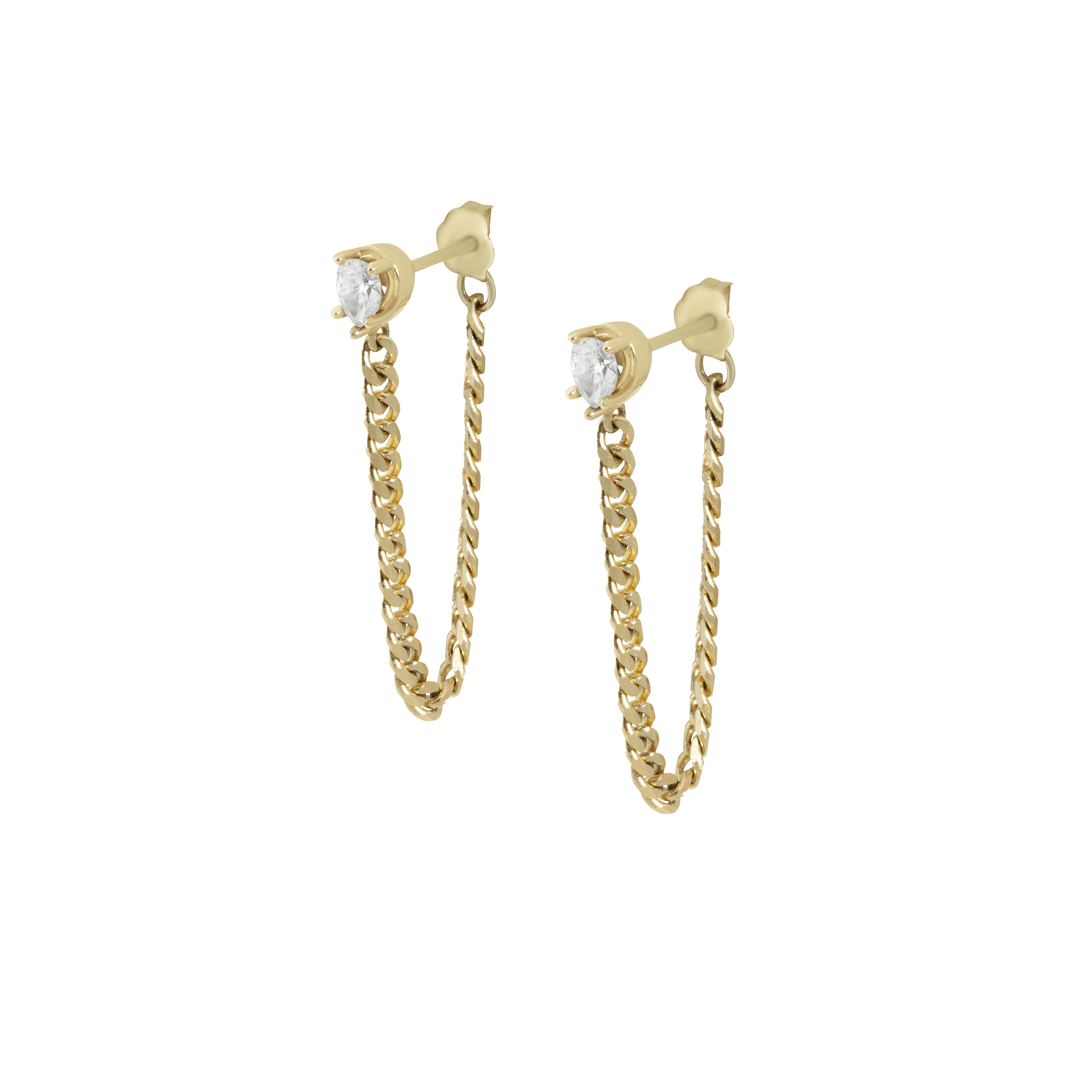 Chuva chain earrings - 14K Gold Chain Earrings - The Future Rocks - 3