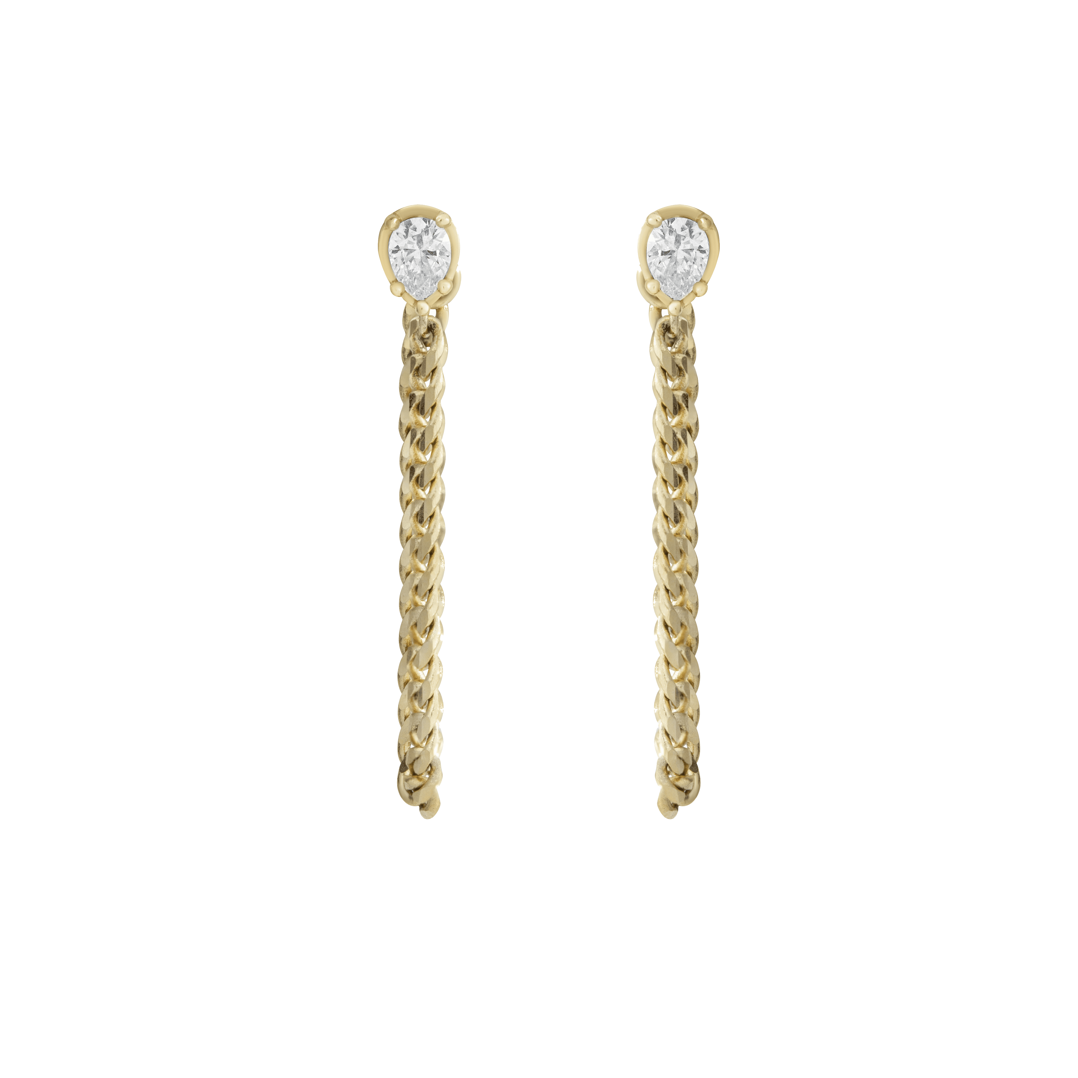 Chuva chain earrings - 14K Gold Chain Earrings - The Future Rocks - 1