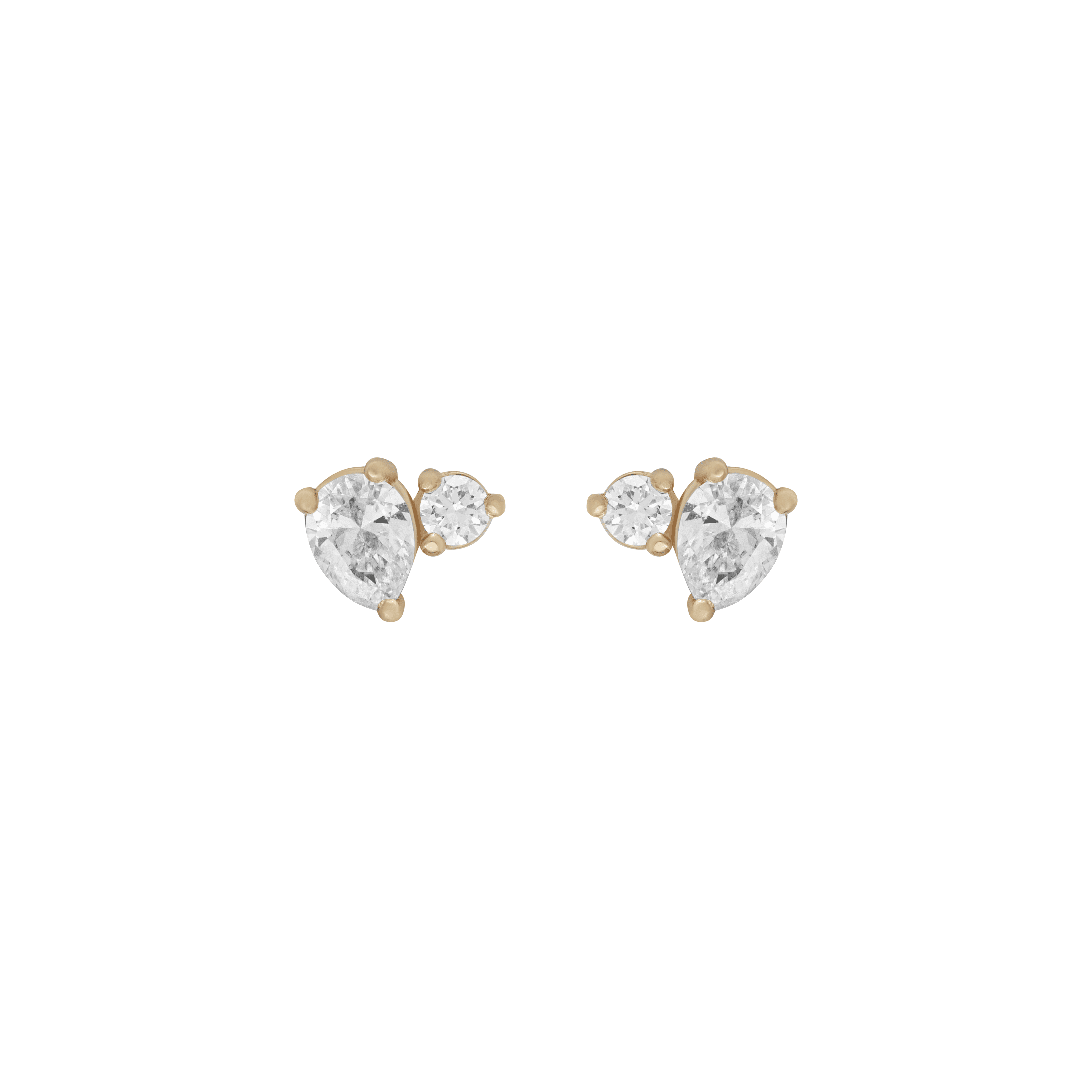 Cluster studs - Lab-Grown Diamond Cluster Stud Earrings - The Future Rocks - 1