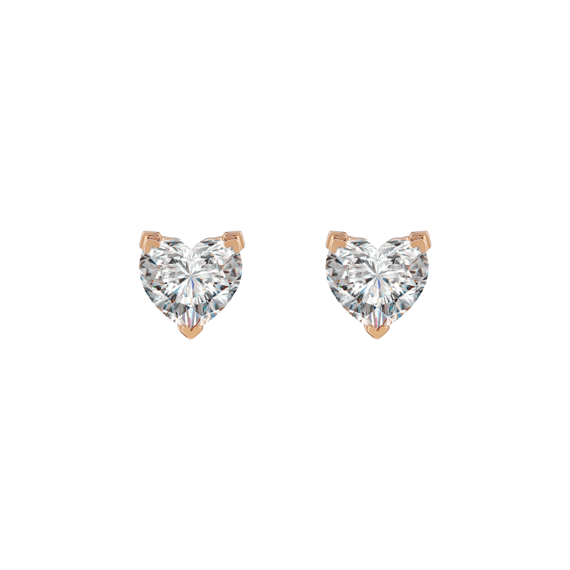 Venus solitaire earrings 0.4ct - Heart Diamond Earrings - The Future Rocks - 1