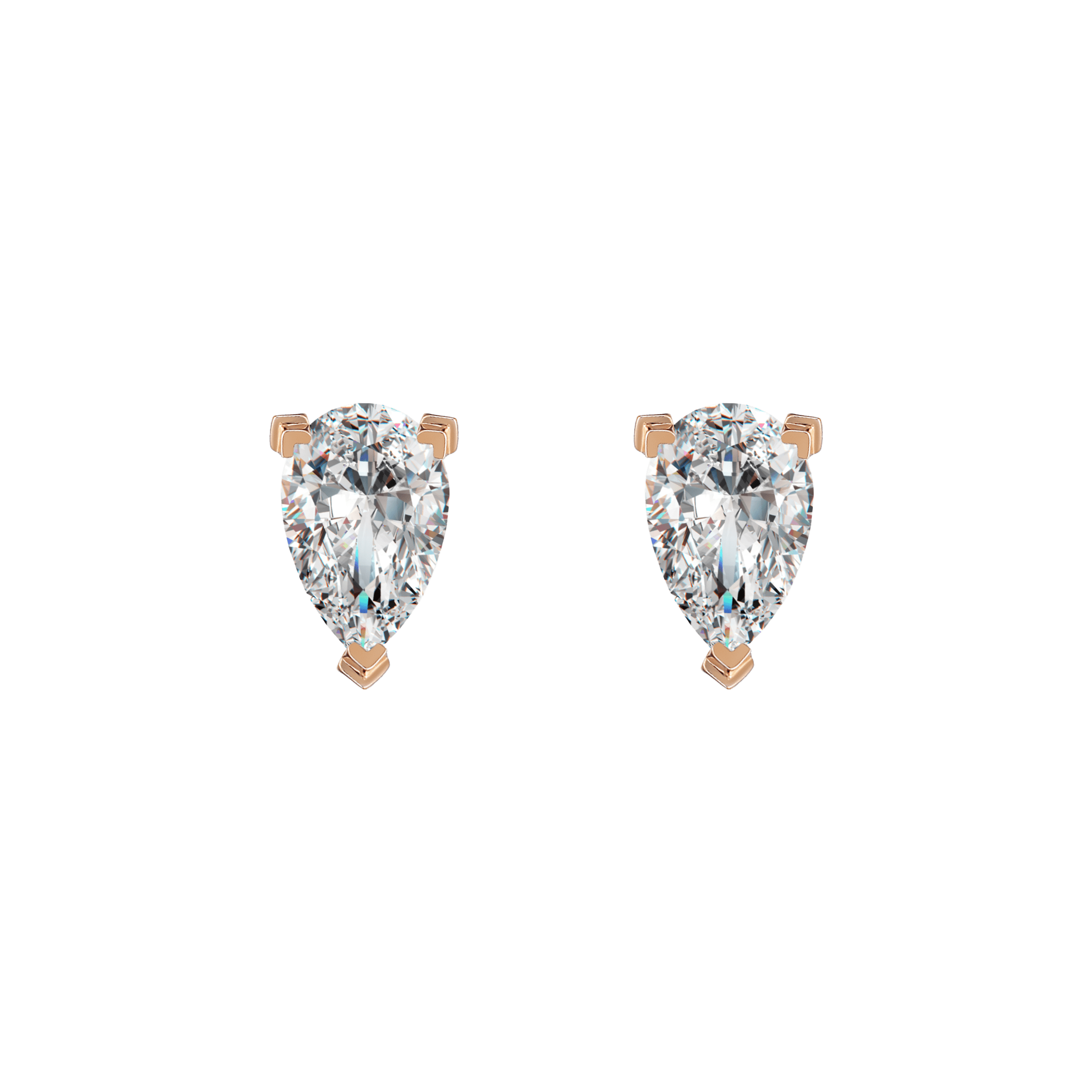 Mars solitaire earrings 0.4ct - Pear Shaped Diamond Stud Earrings - The Future Rocks - 1