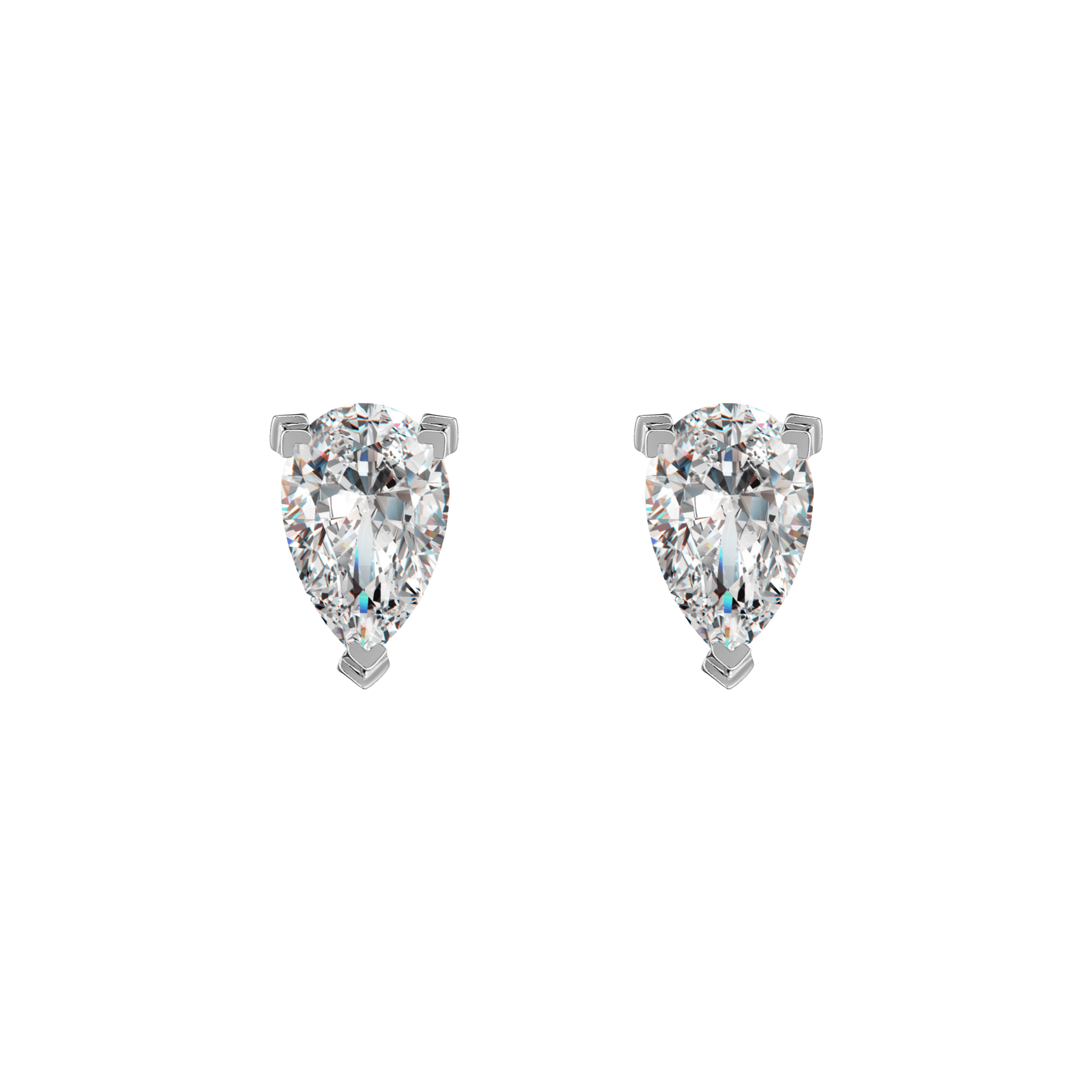 Mars solitaire earrings 0.4ct - Pear Shaped Diamond Stud Earrings - The Future Rocks - 3