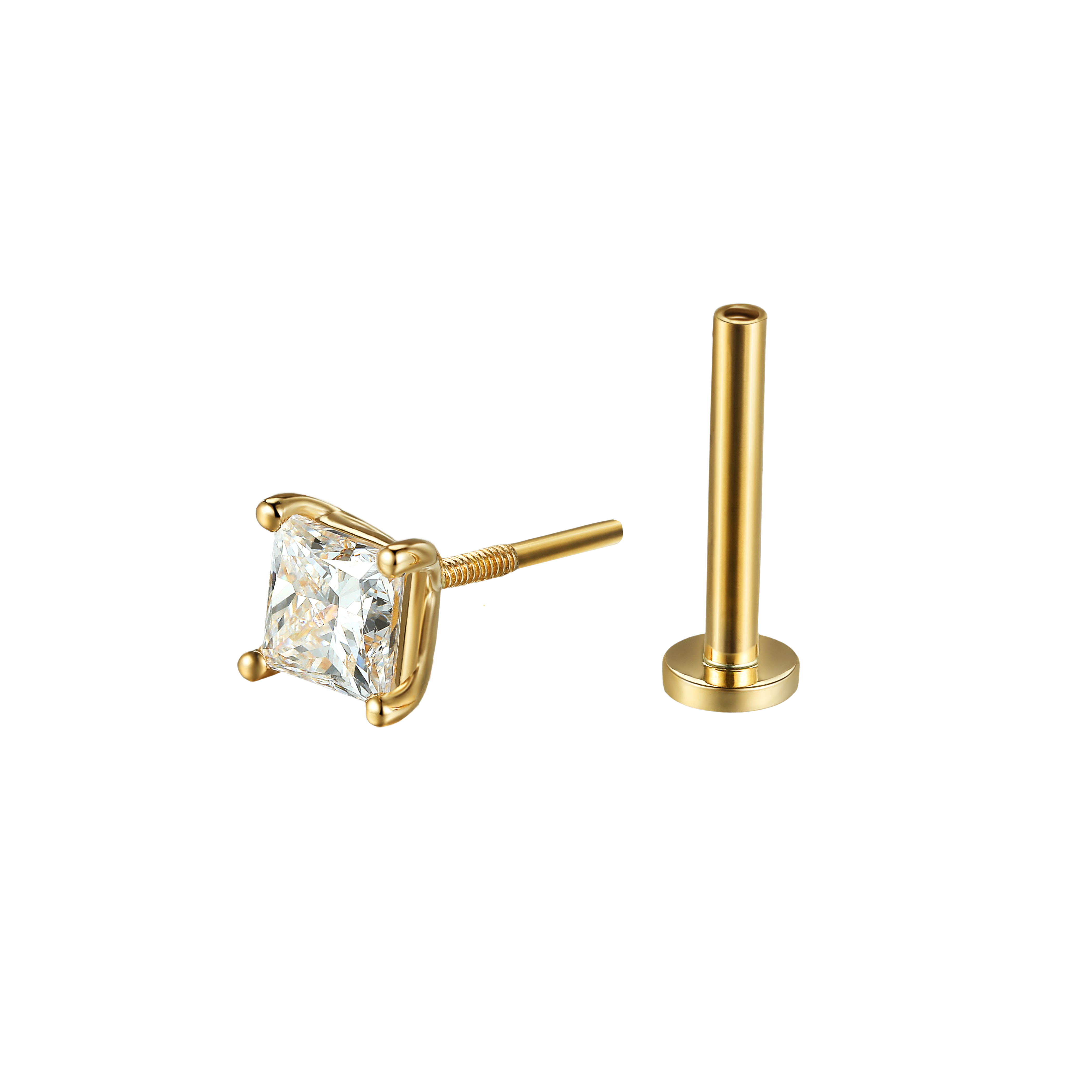 Princess flatback earrings - Princess Diamond Flatback Earrings - The Future Rocks - 4