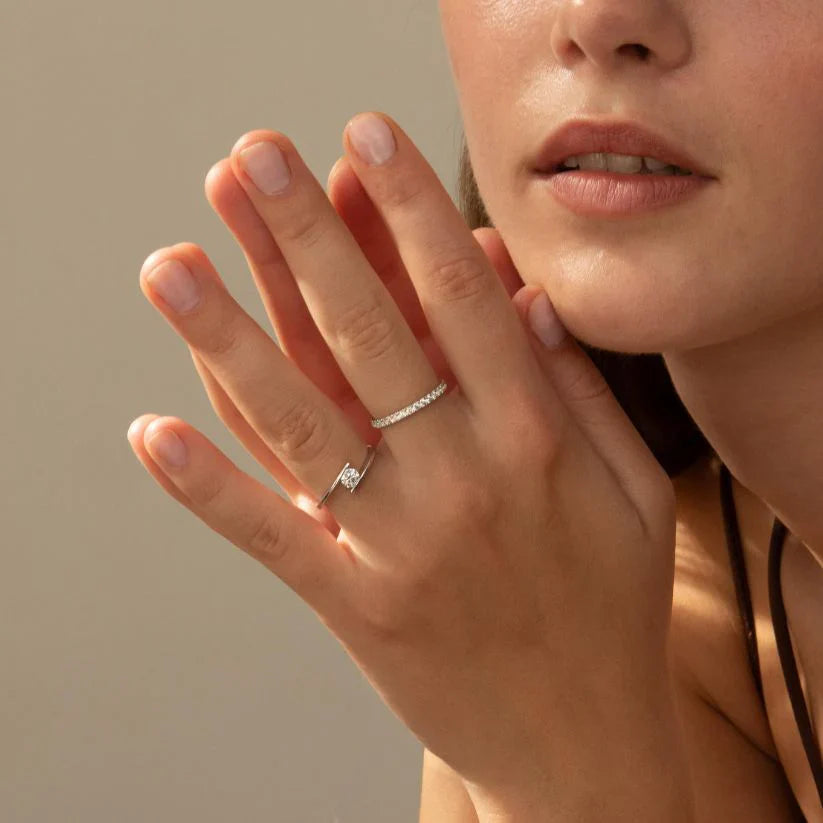 Embrace solitaire diamond ring - Lab-Grown Diamond Solitaire Open Ring - The Future Rocks - 2