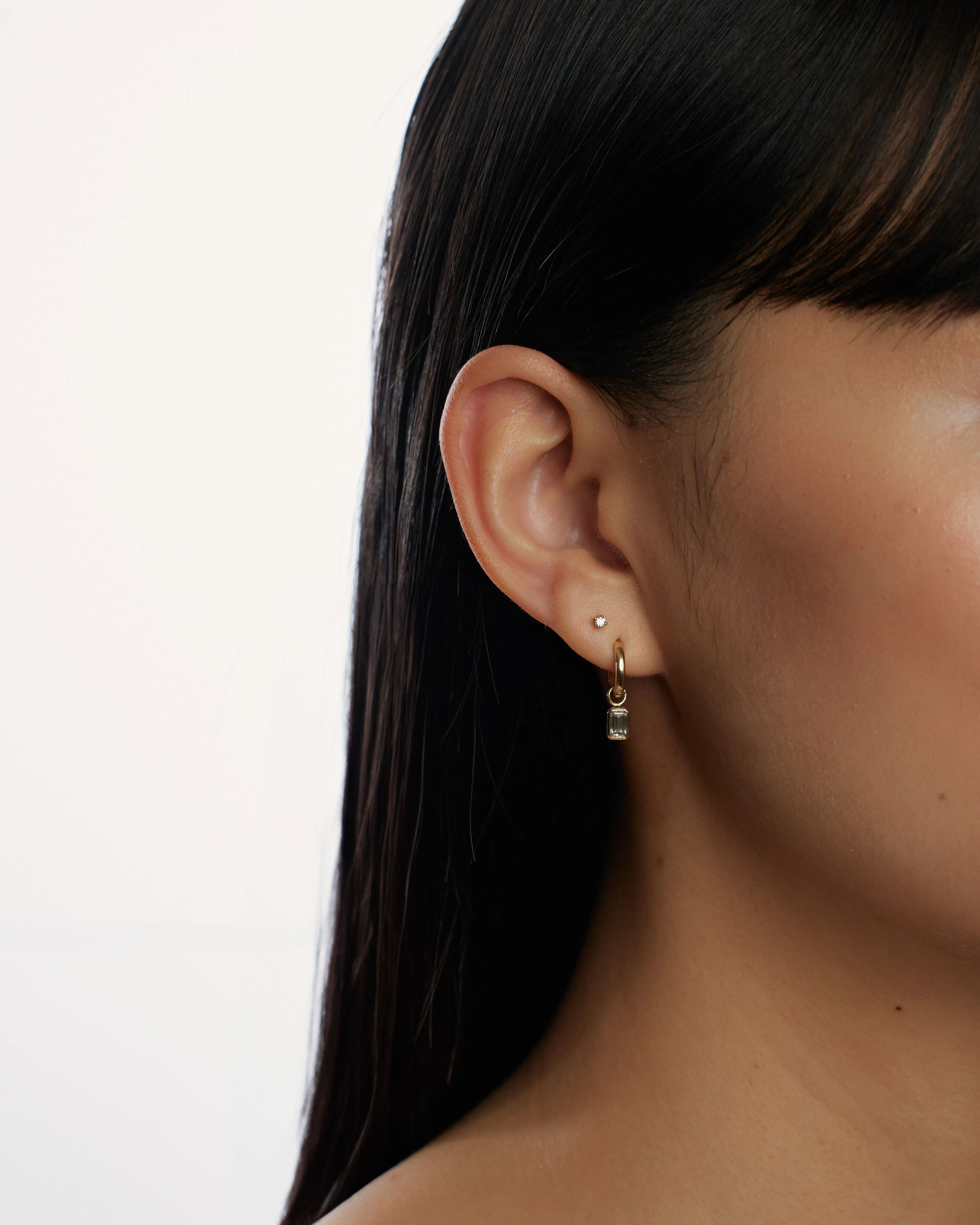 Emerald diamond earring charm