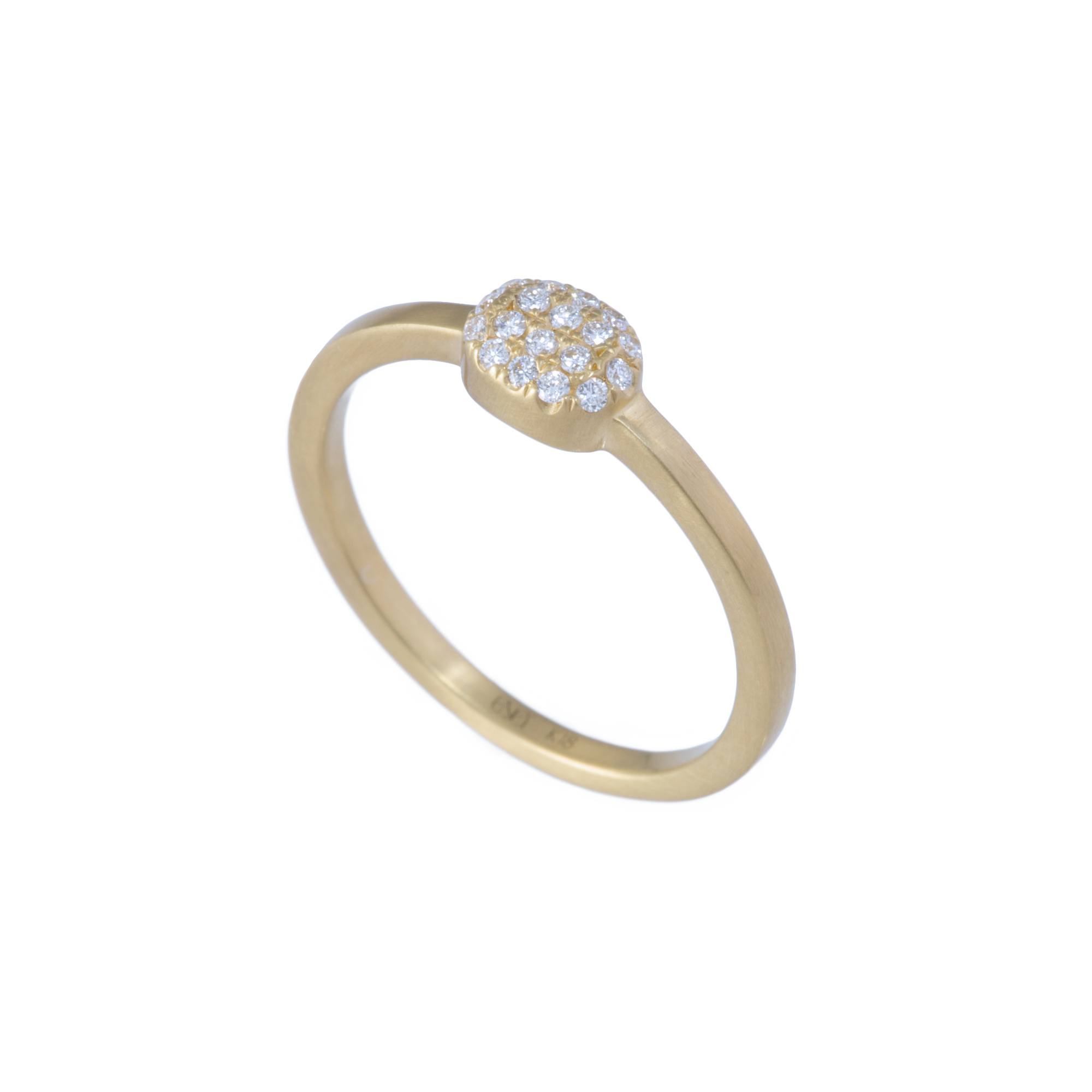 Full moon melee diamond ring