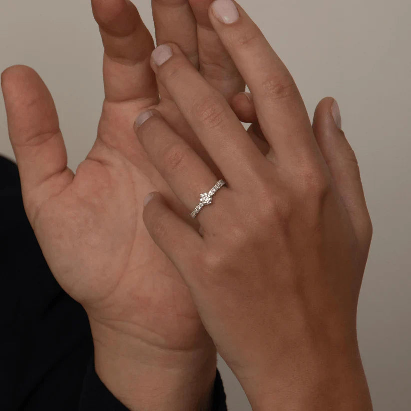 Fuji ring - Fuji Lab-Grown Solitaire Diamond Pavé Ring - The Future Rocks - 2