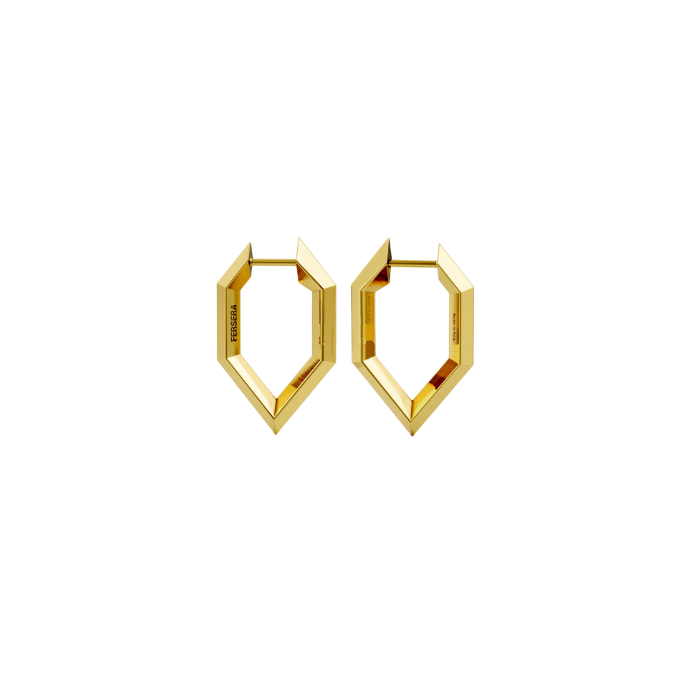 Sculptura hexagon earrings - Sculptura Hexagon Hoop Earrings - The Future Rocks - 1
