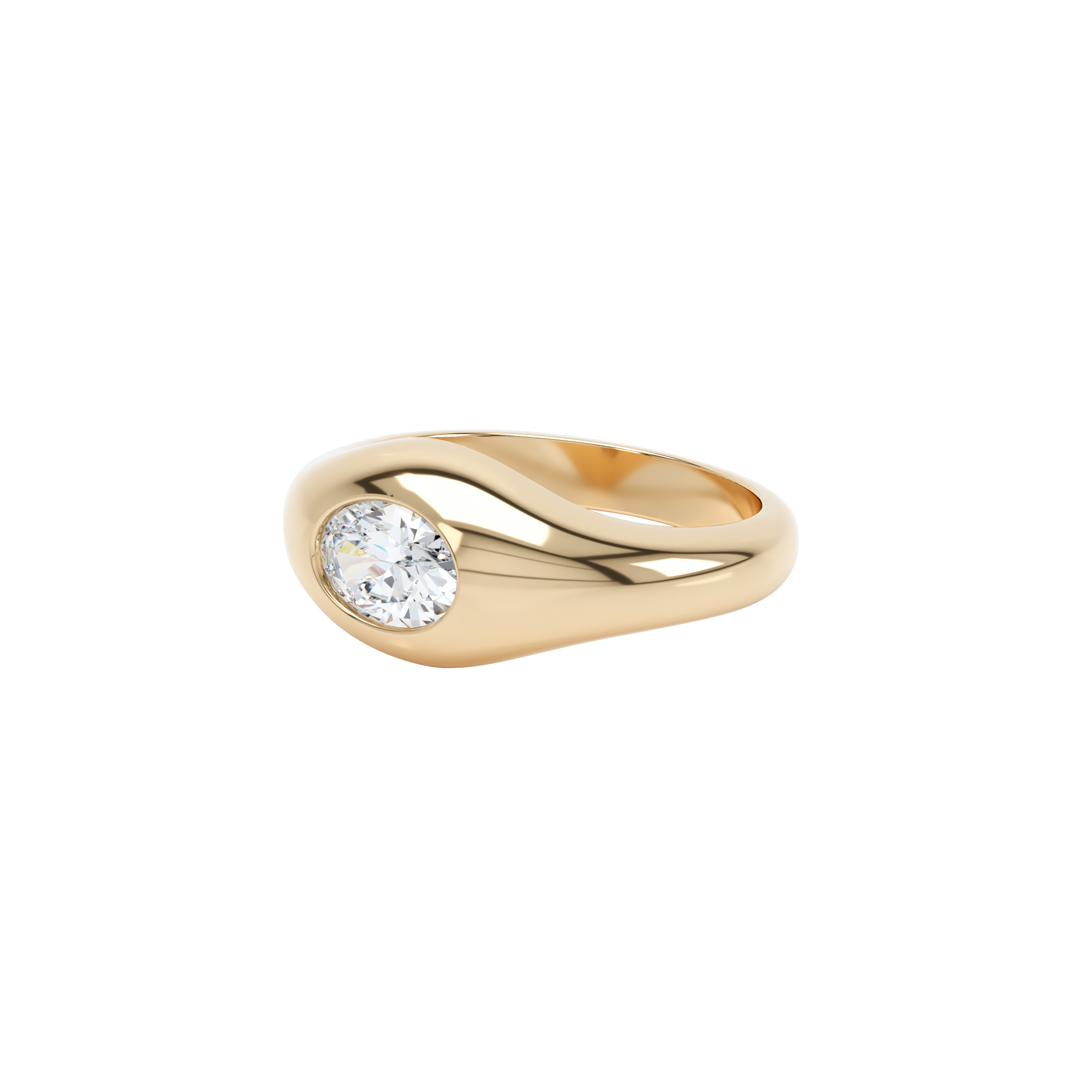Curve diamond signet ring - Curve Diamond Signet Ring - The Future Rocks - 1