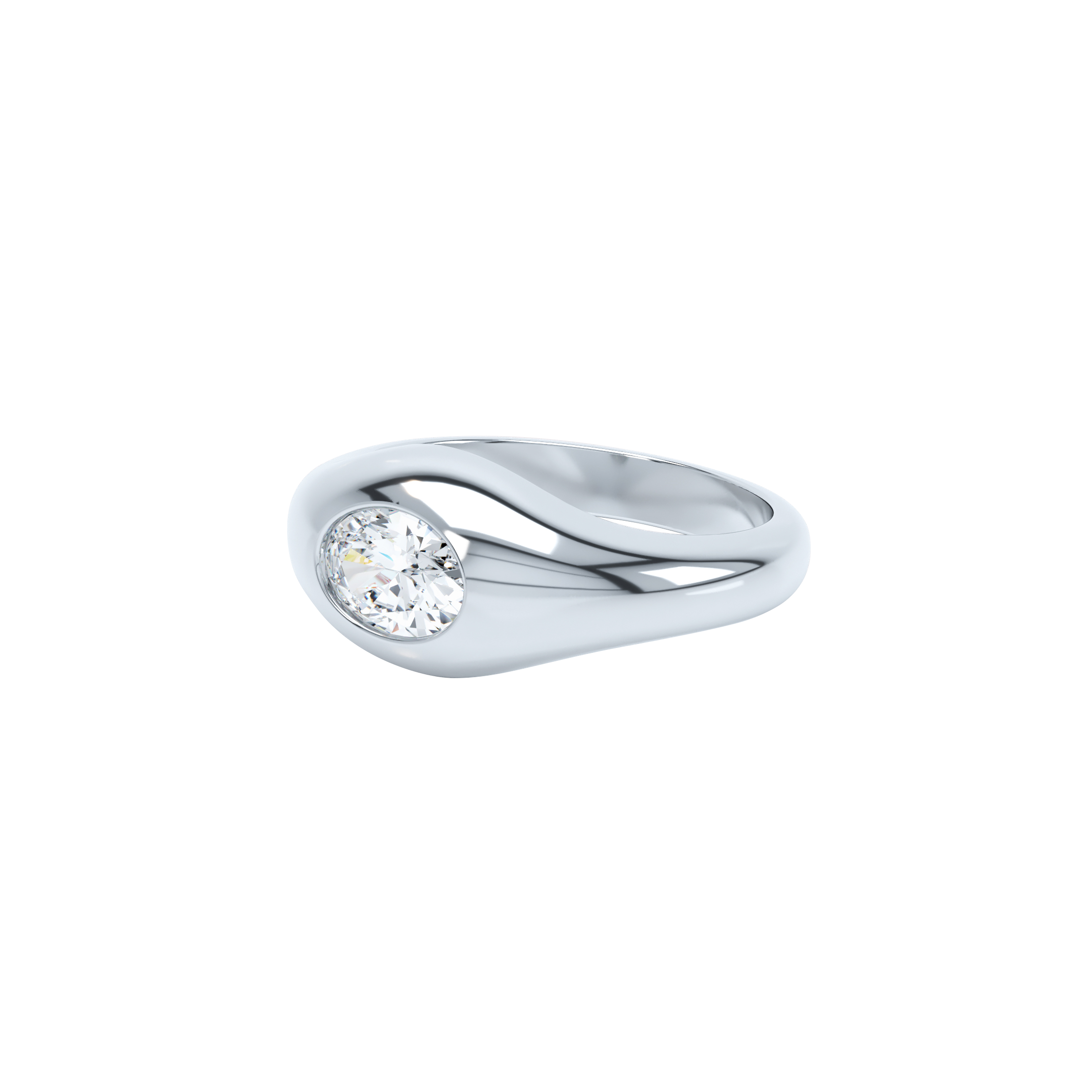 Curve diamond signet ring - Curve Diamond Signet Ring - The Future Rocks - 3