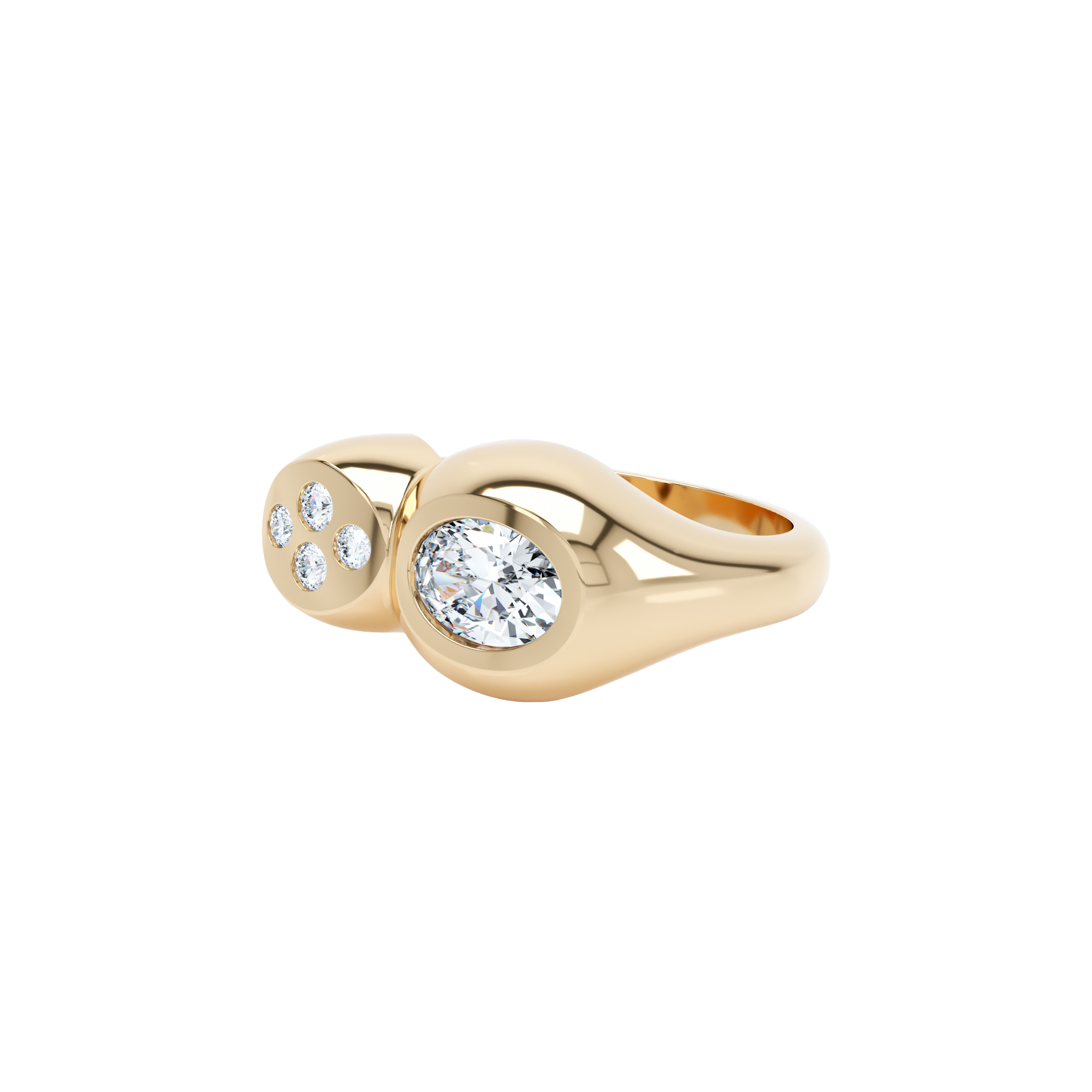 Curve diamond duo ring - Curve Diamond Duo Ring - The Future Rocks - 1