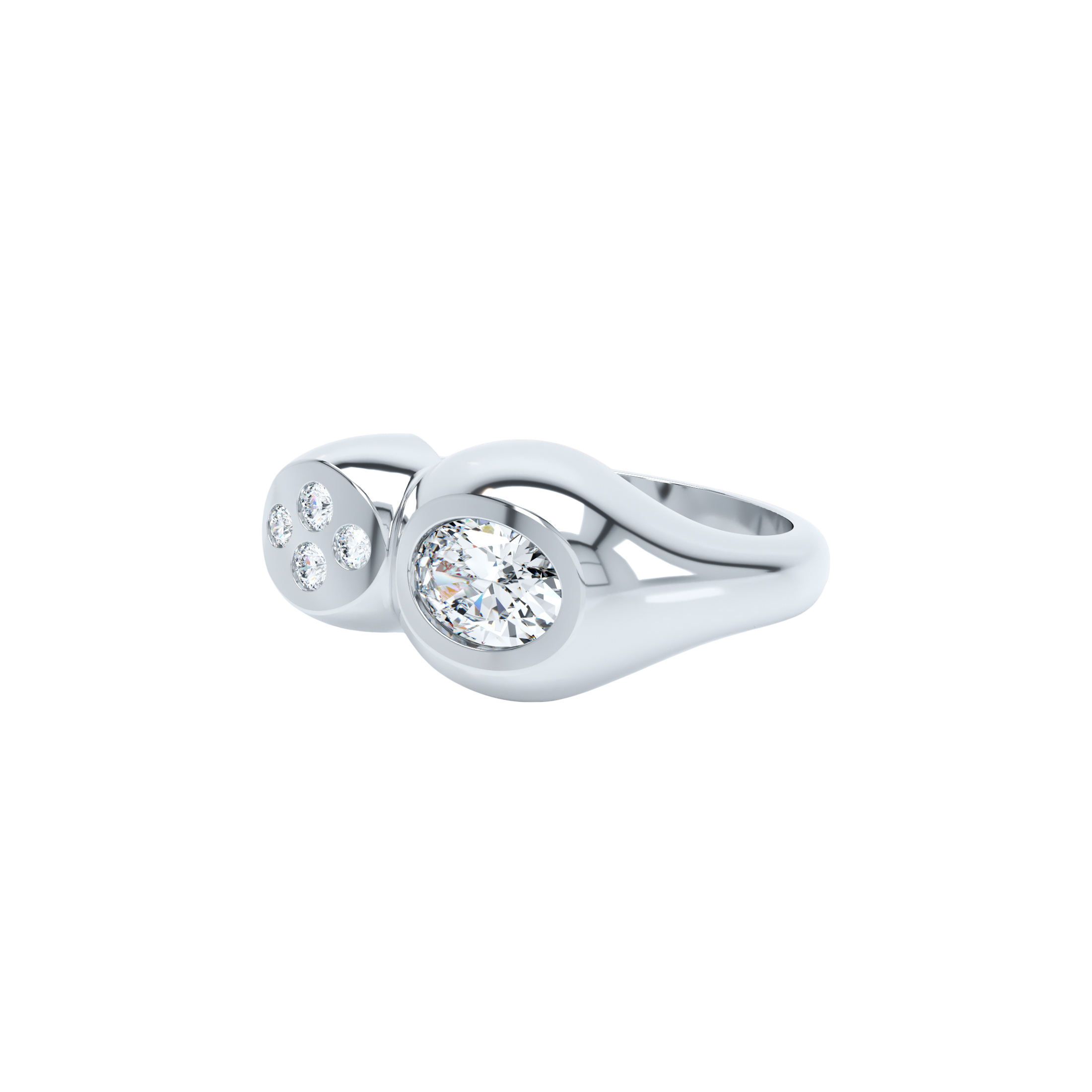 Curve diamond duo ring - Curve Diamond Duo Ring - The Future Rocks - 2