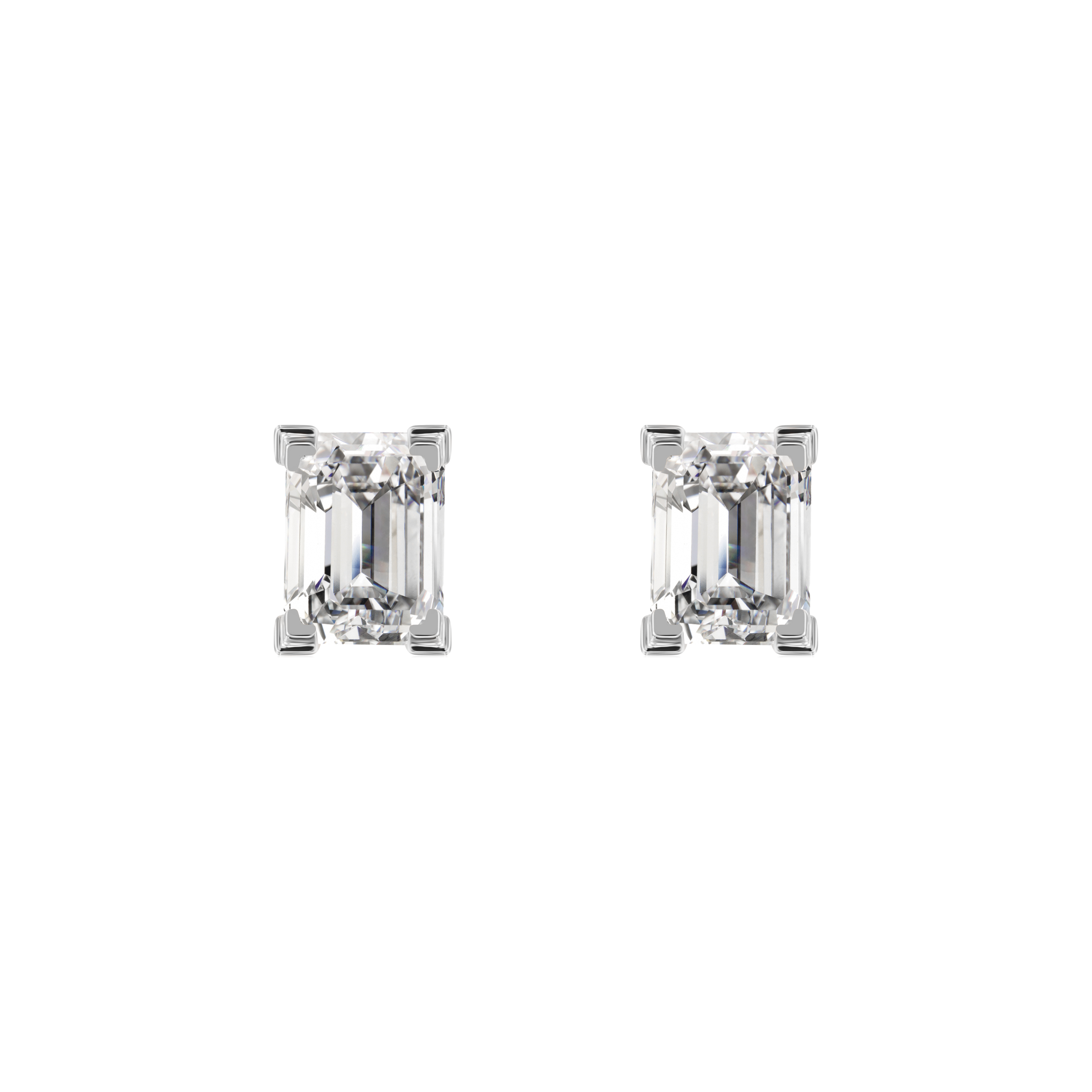 Jupiter solitaire earrings 0.4ct - Emerald Cut Diamond Stud Earrings - The Future Rocks - 3