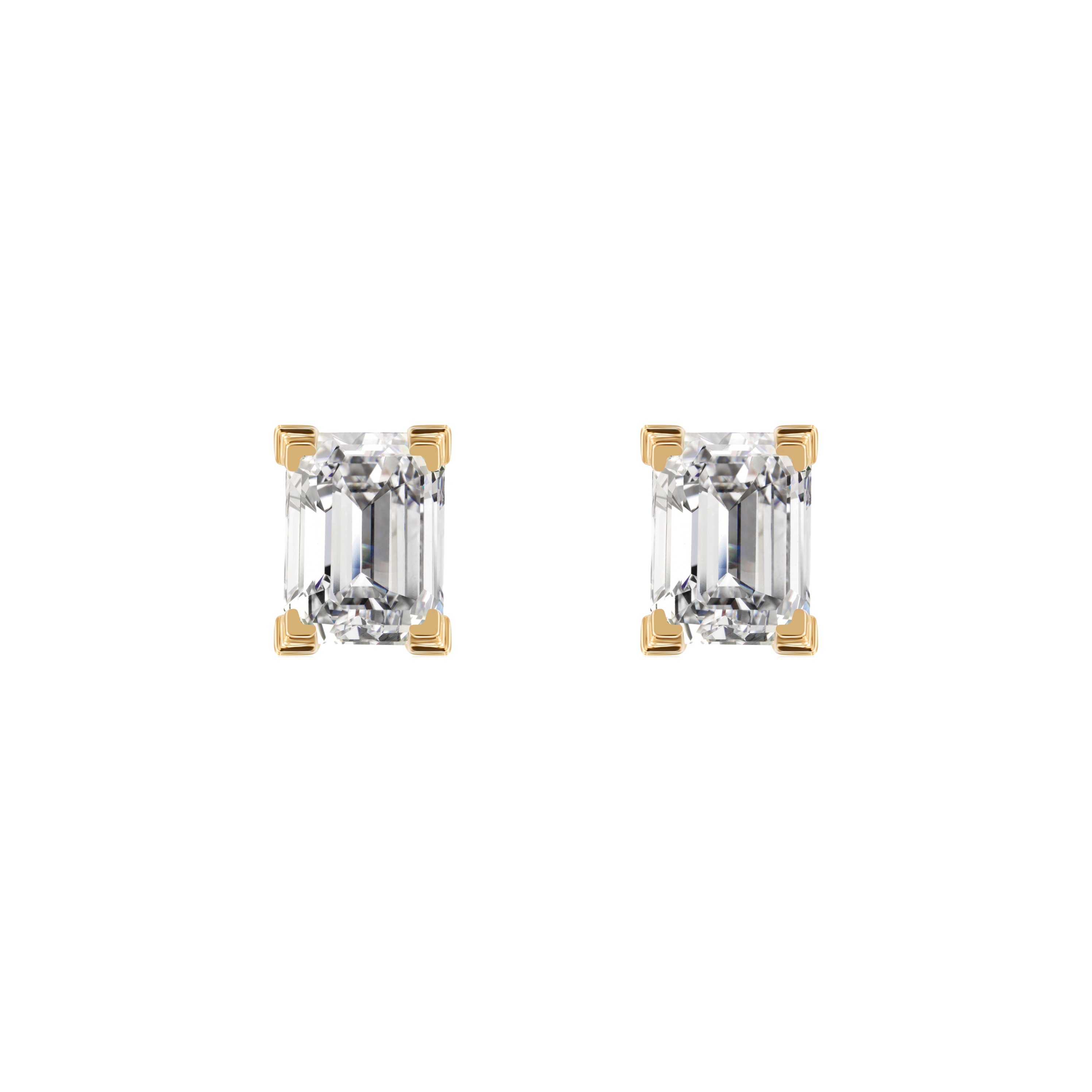 Jupiter solitaire earrings 0.4ct - Emerald Cut Diamond Stud Earrings - The Future Rocks - 4
