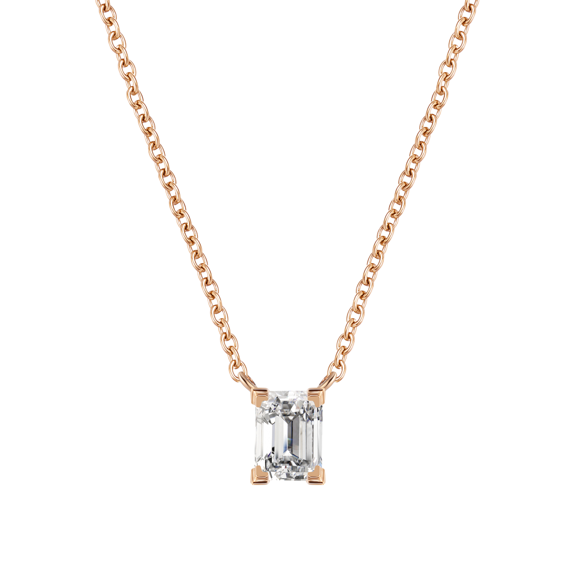 Jupiter solitaire necklace 0.2ct - Emerald Cut Diamond Pendant - The Future Rocks - 1