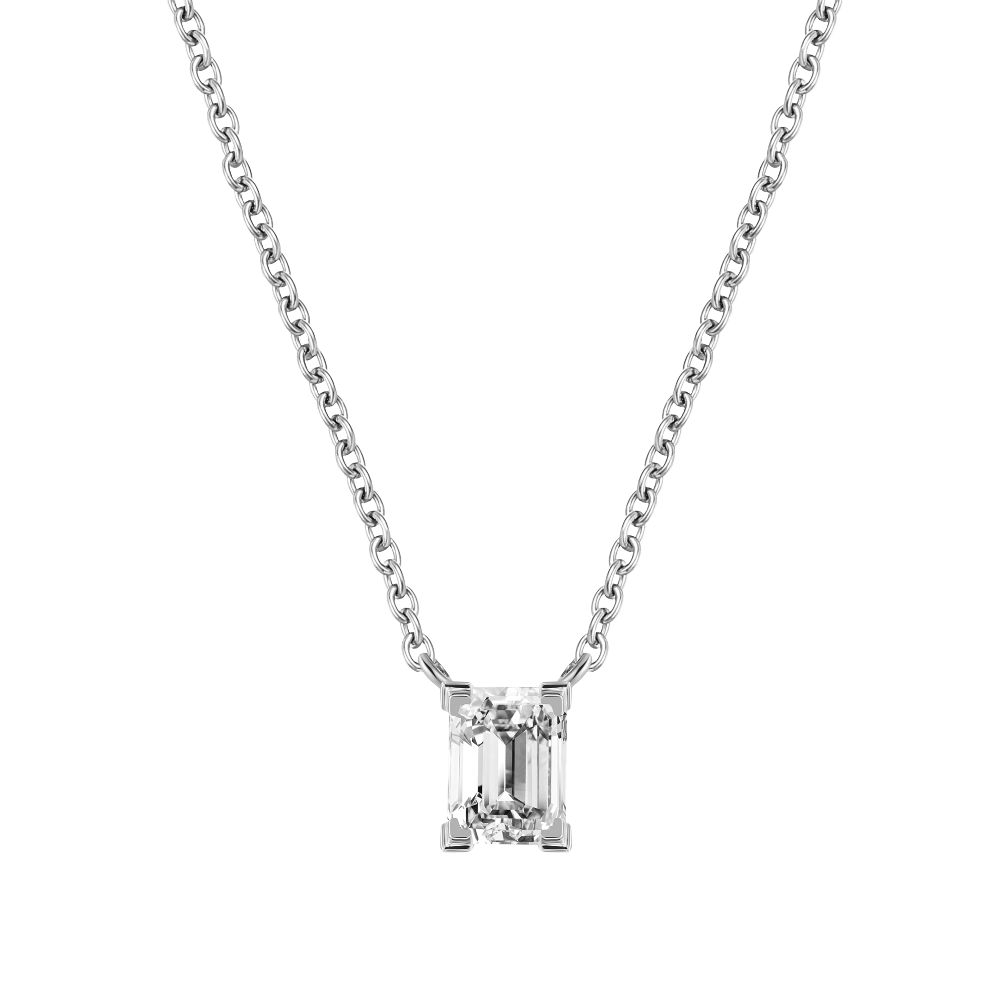 Jupiter solitaire necklace 0.2ct - Emerald Cut Diamond Pendant - The Future Rocks - 4