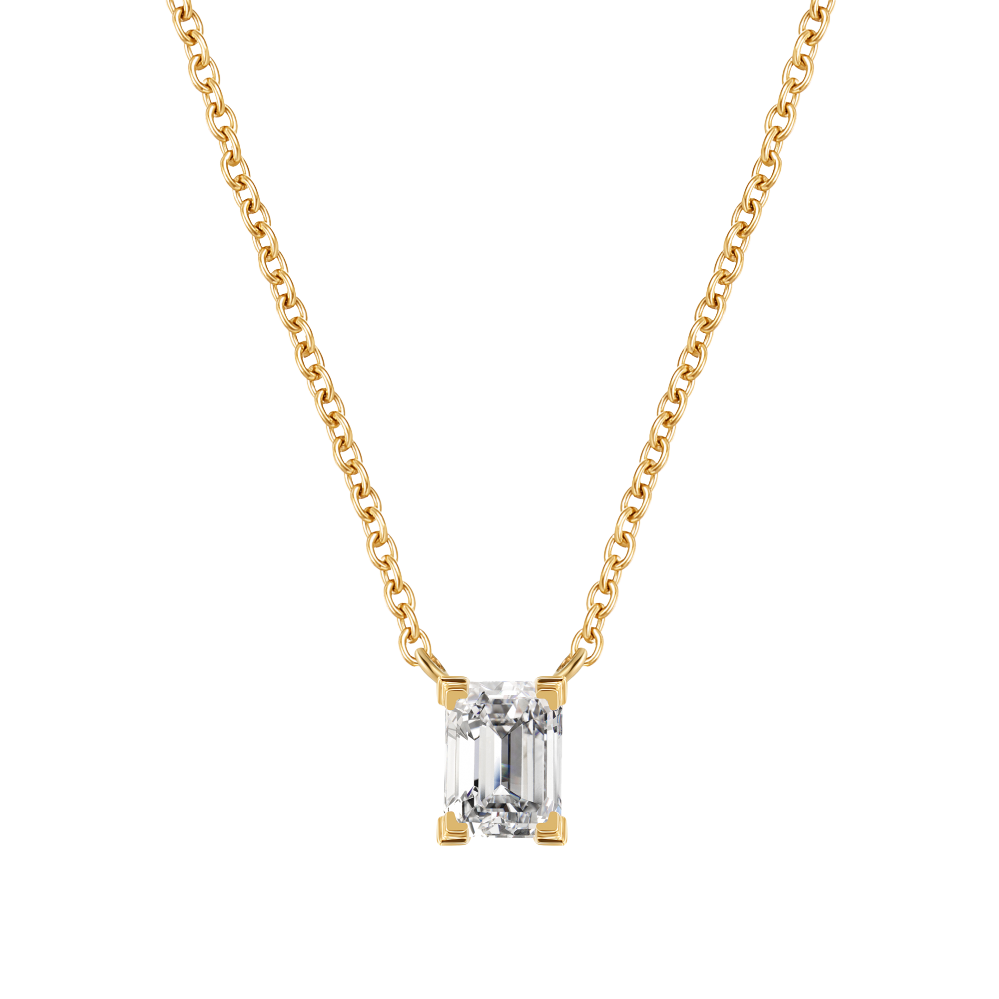 Jupiter solitaire necklace 0.2ct - Emerald Cut Diamond Pendant - The Future Rocks - 6