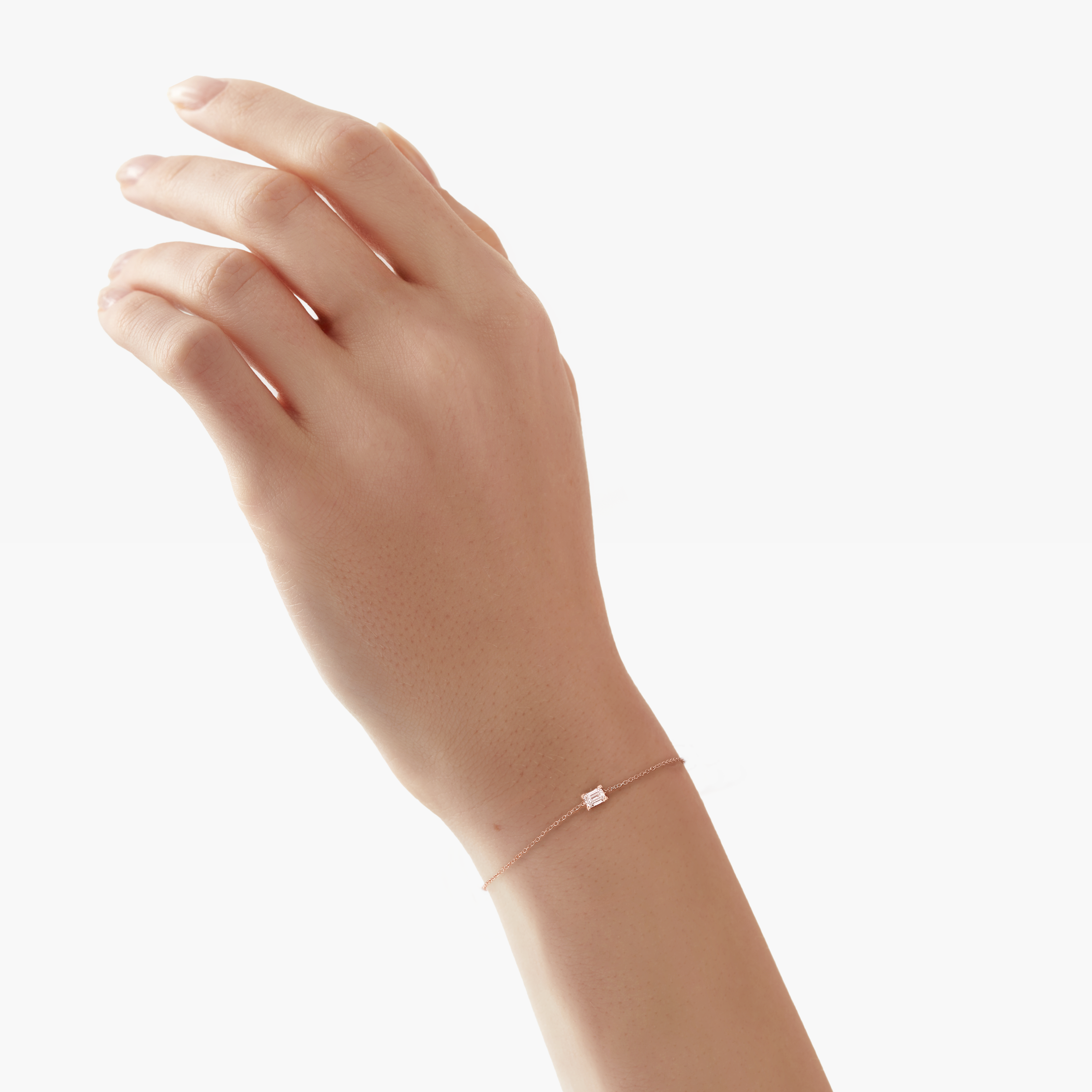 Jupiter solitaire bracelet 0.2ct - Emerald Cut Lab-Grown Solitaire Diamond Bracelet - The Future Rocks - 2