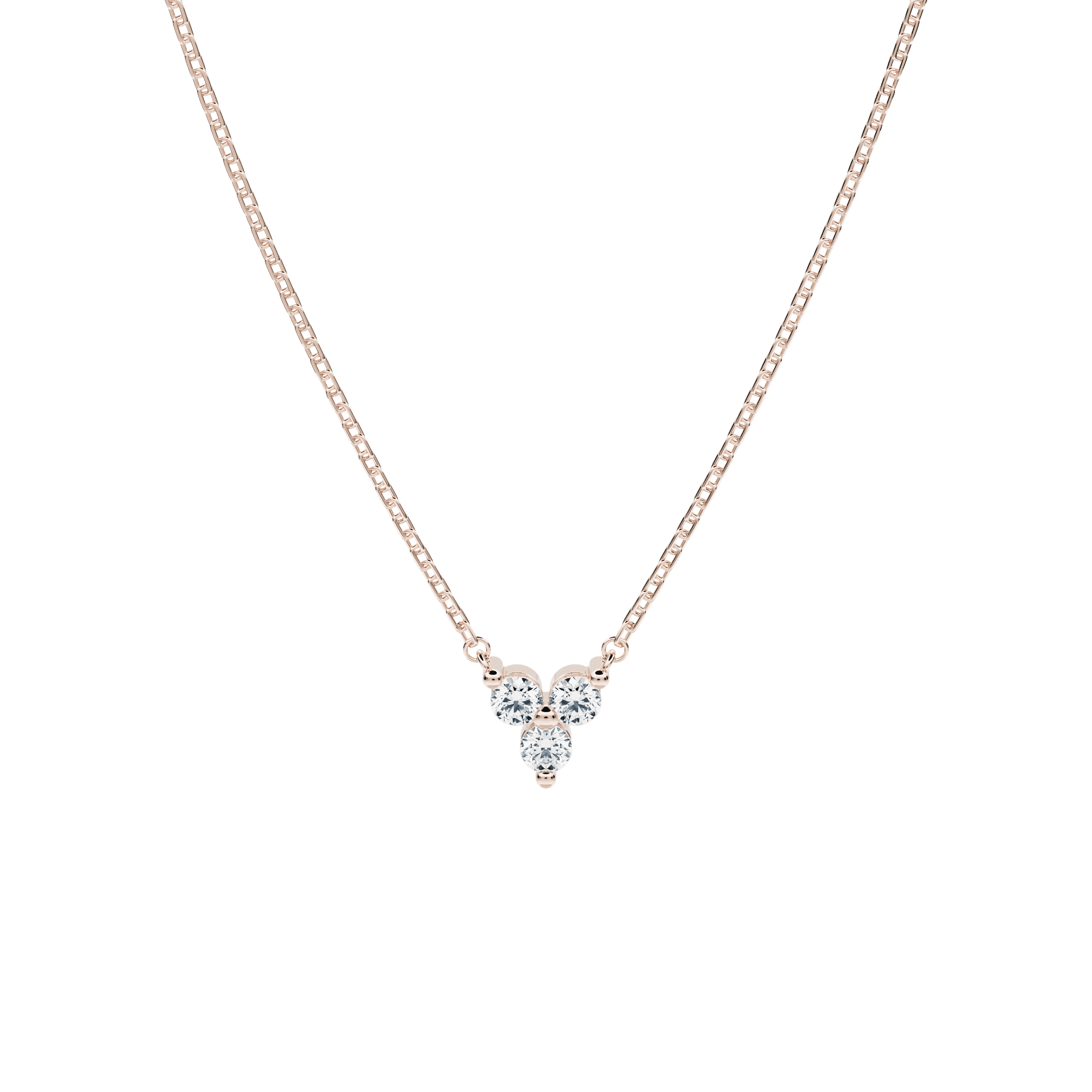 Lerala necklace - Three Stone Diamond Pendant Necklace - The Future Rocks - 1