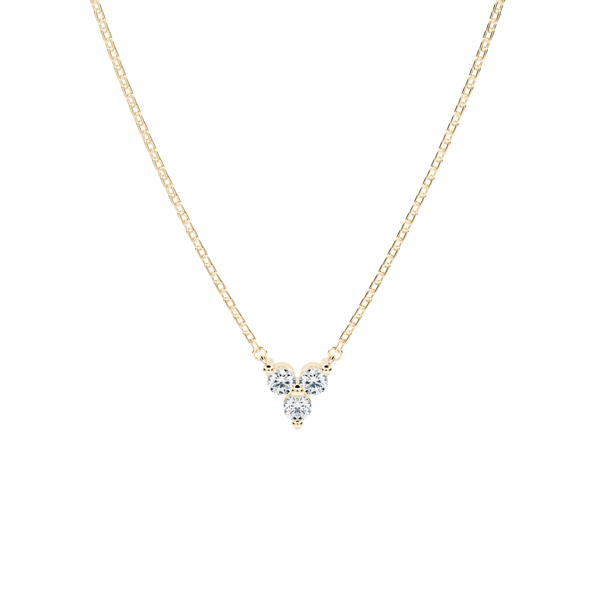 Lerala necklace - Three Stone Diamond Pendant Necklace - The Future Rocks - 4
