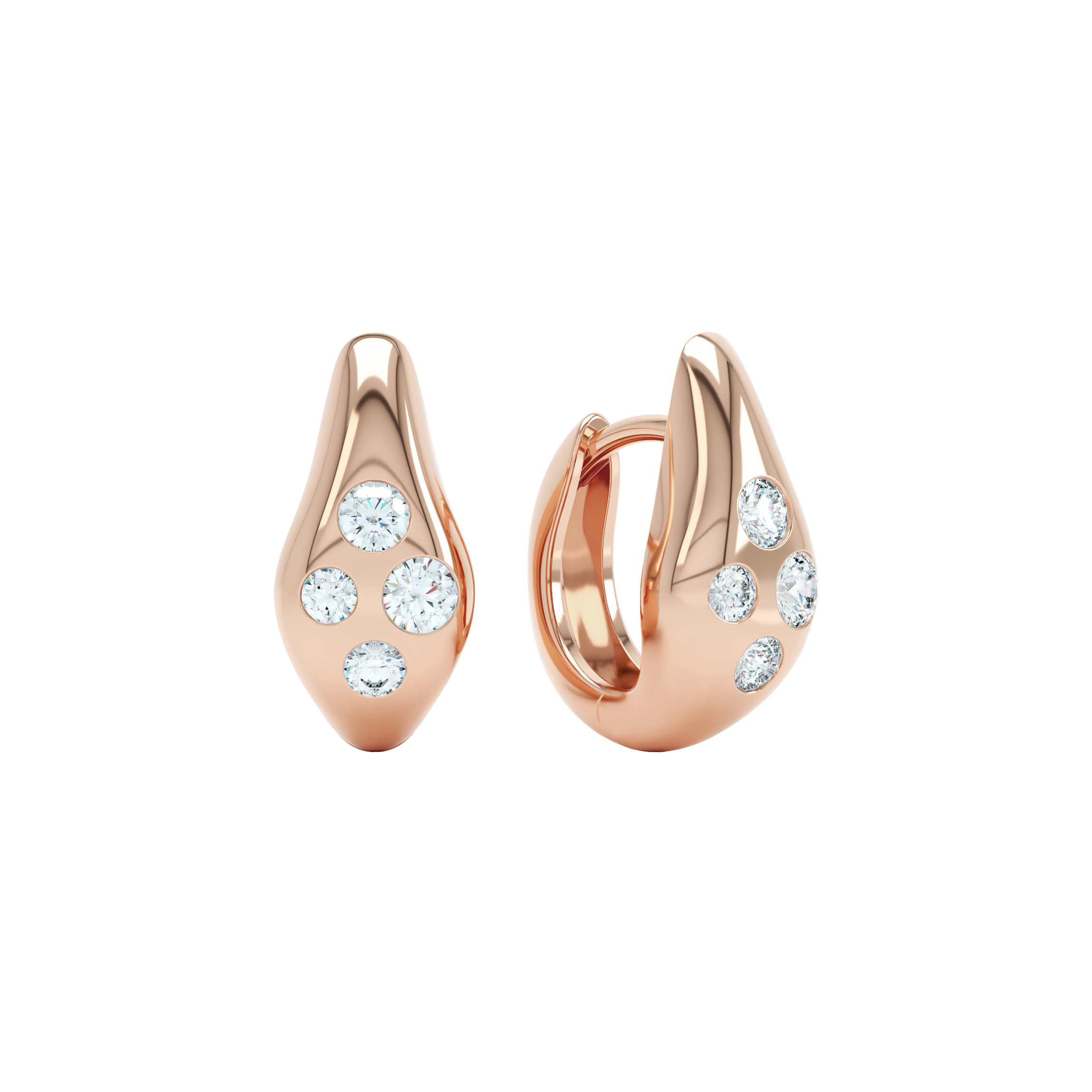 Curve diamond huggies - Curve Diamond Huggie Earrings - The Future Rocks - 4