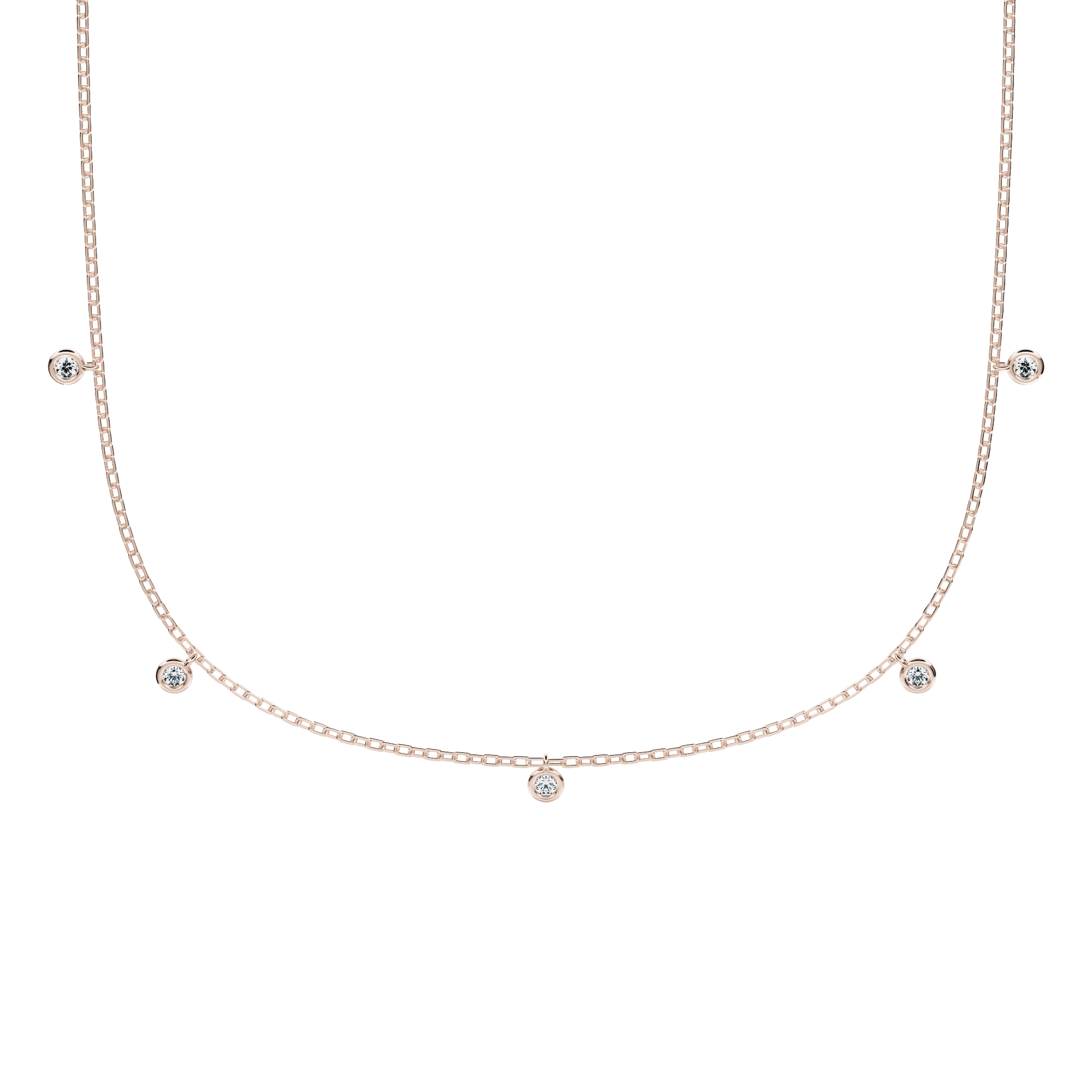 Lyra necklace - 5 Stone Diamond Necklace -  The Future Rocks -    1