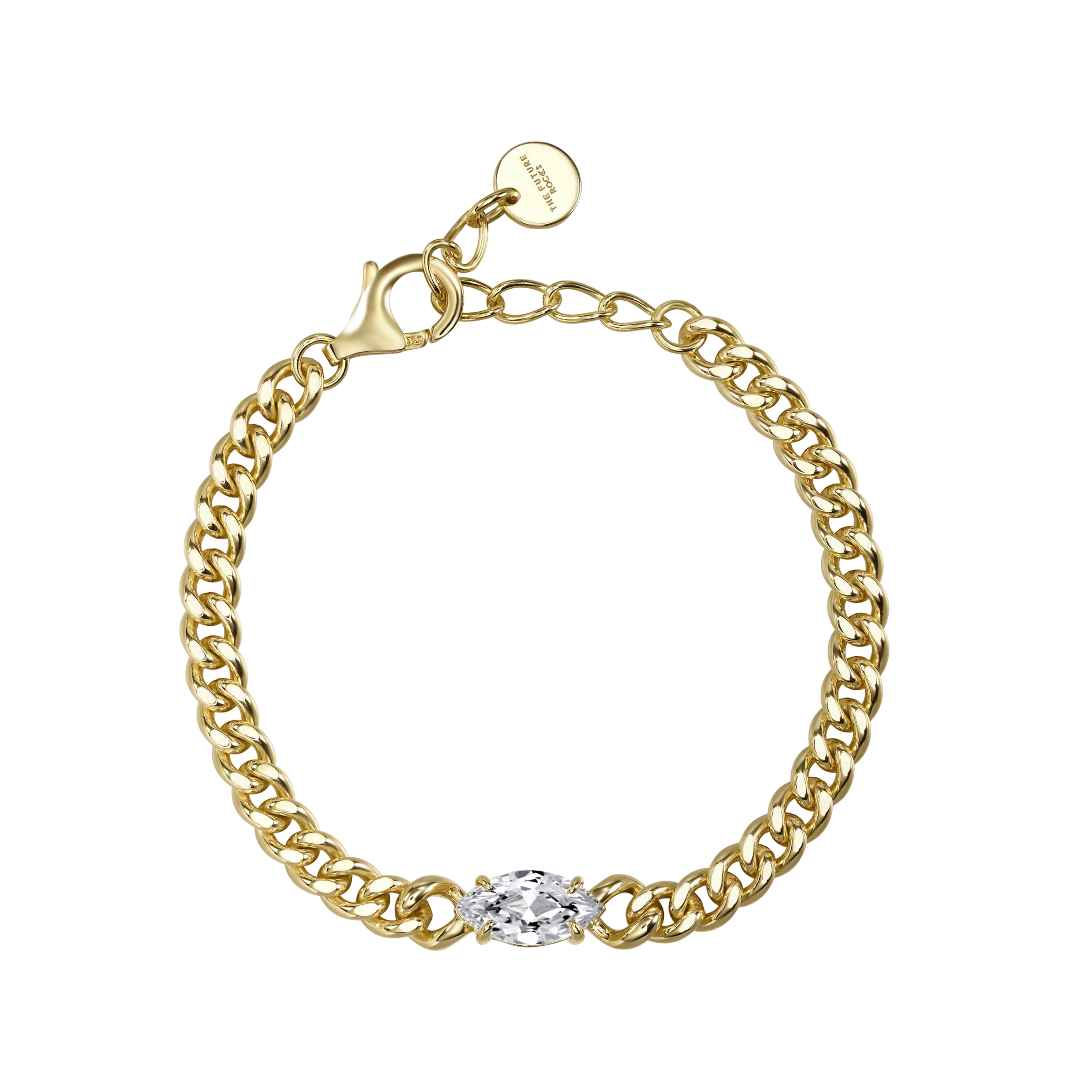 Marquise curb-link bracelet 1ct - Marquise Diamond Curb Chain Bracelet - The Future Rocks - 5