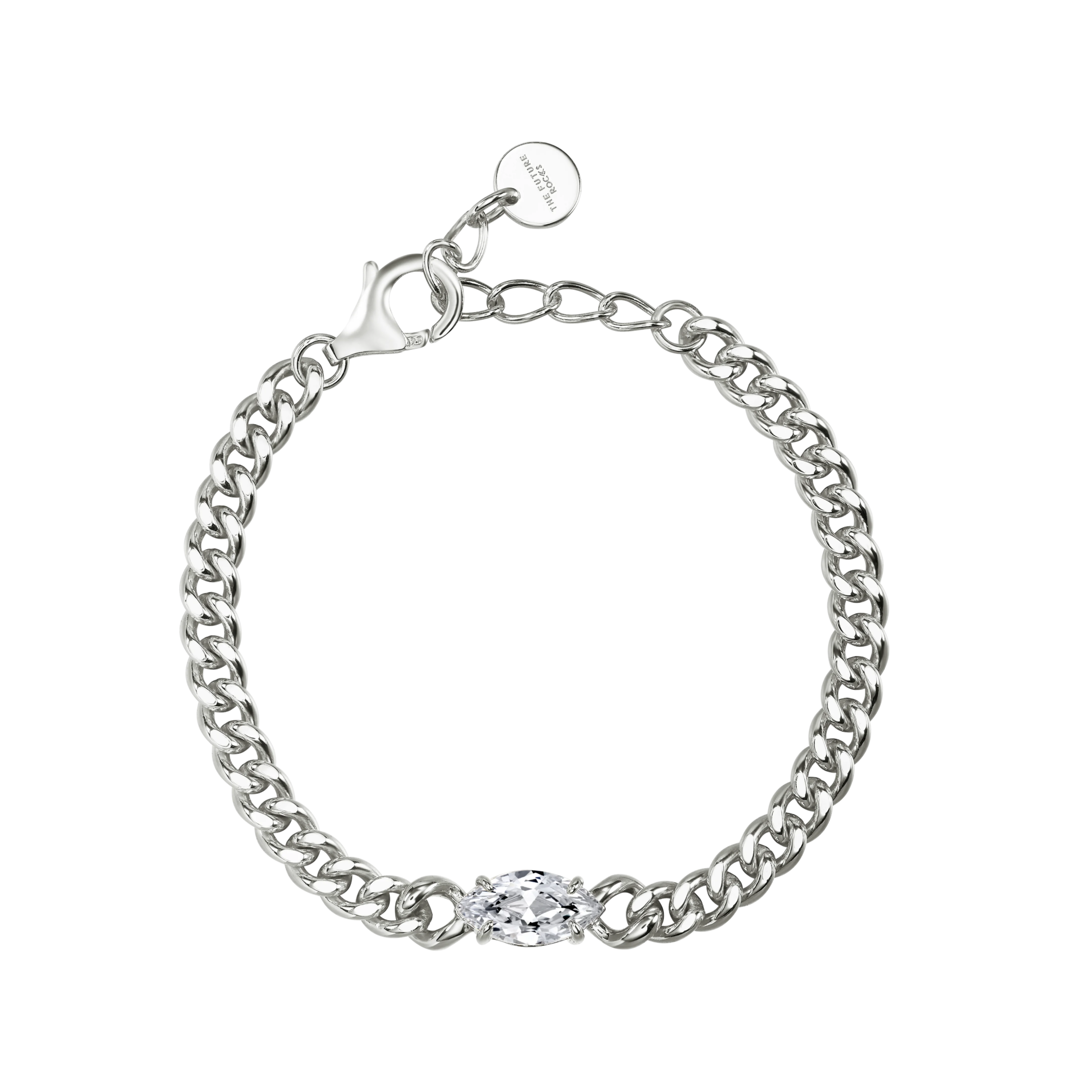 Marquise curb-link bracelet 1ct - Marquise Diamond Curb Chain Bracelet - The Future Rocks - 7