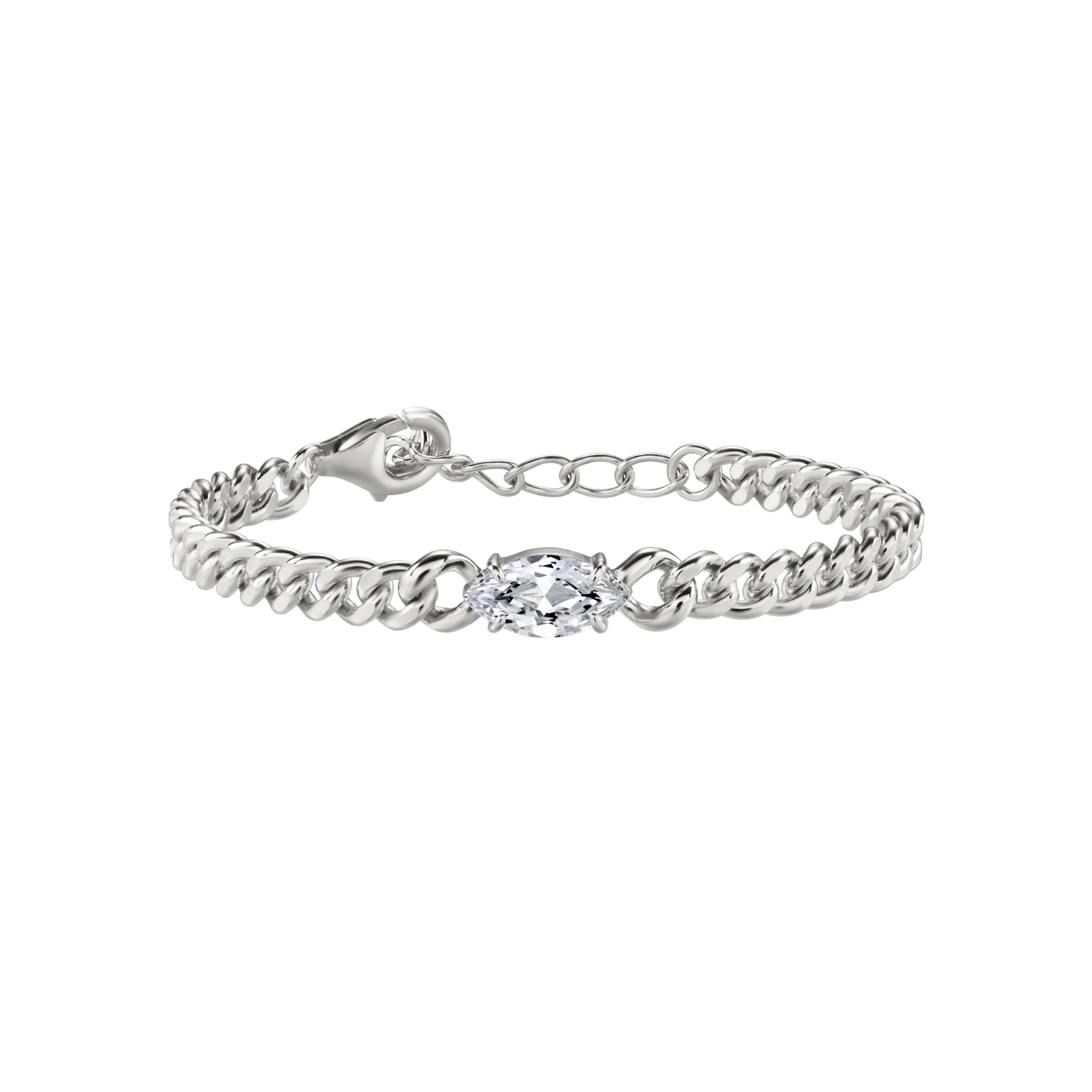 Marquise curb-link bracelet 1ct - Marquise Diamond Curb Chain Bracelet - The Future Rocks - 3