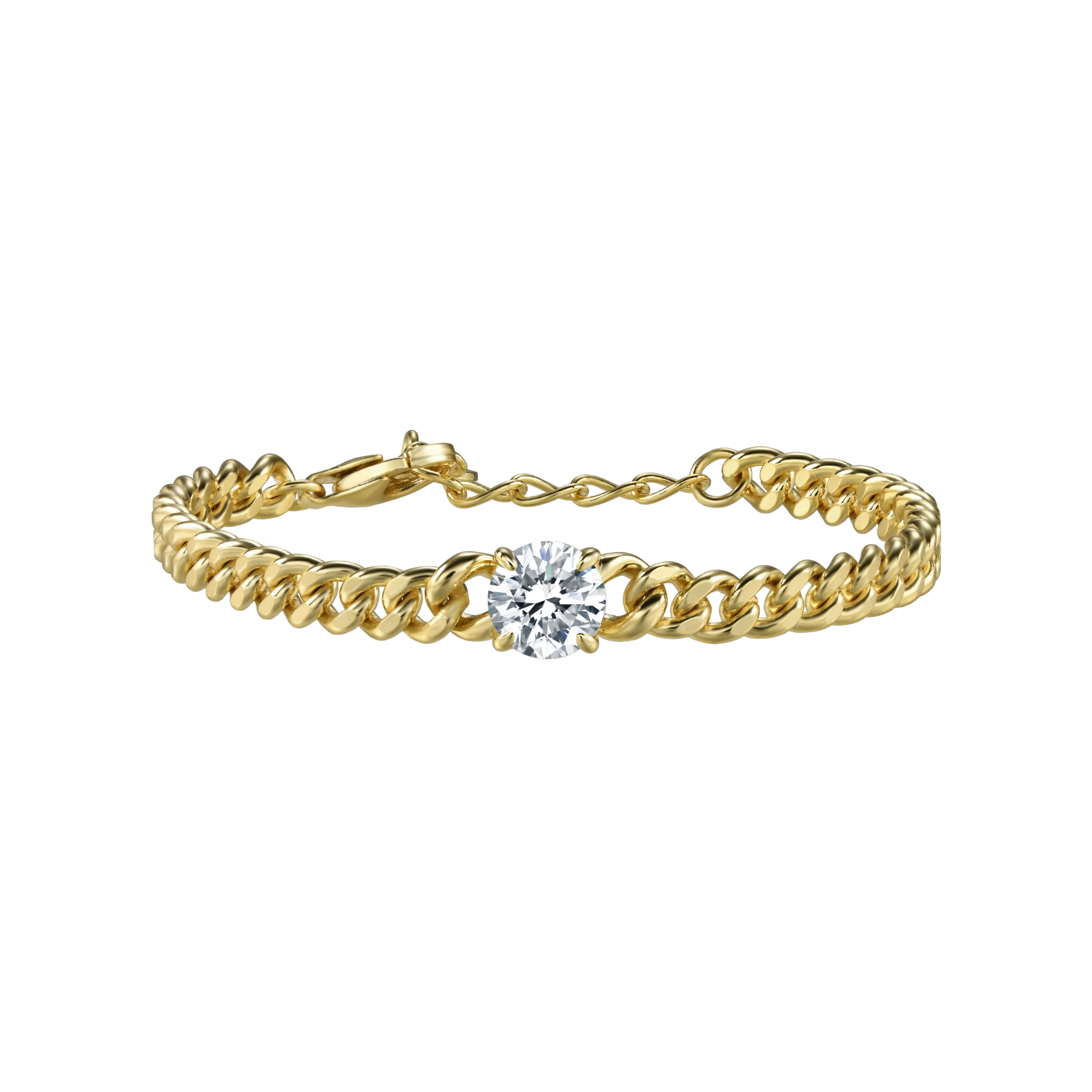 Round curb-link bracelet 1ct - Round Diamond Curb Chain Bracelet - The Future Rocks - 1