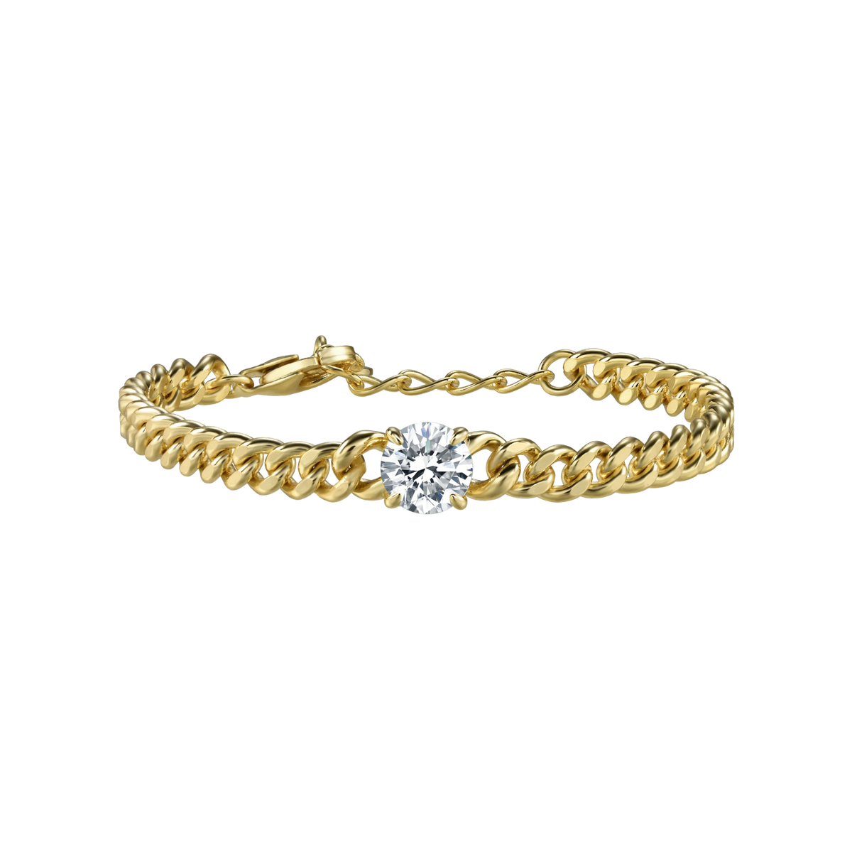 Round curb-link bracelet 1ct - Round Diamond Curb Chain Bracelet - The Future Rocks - 1