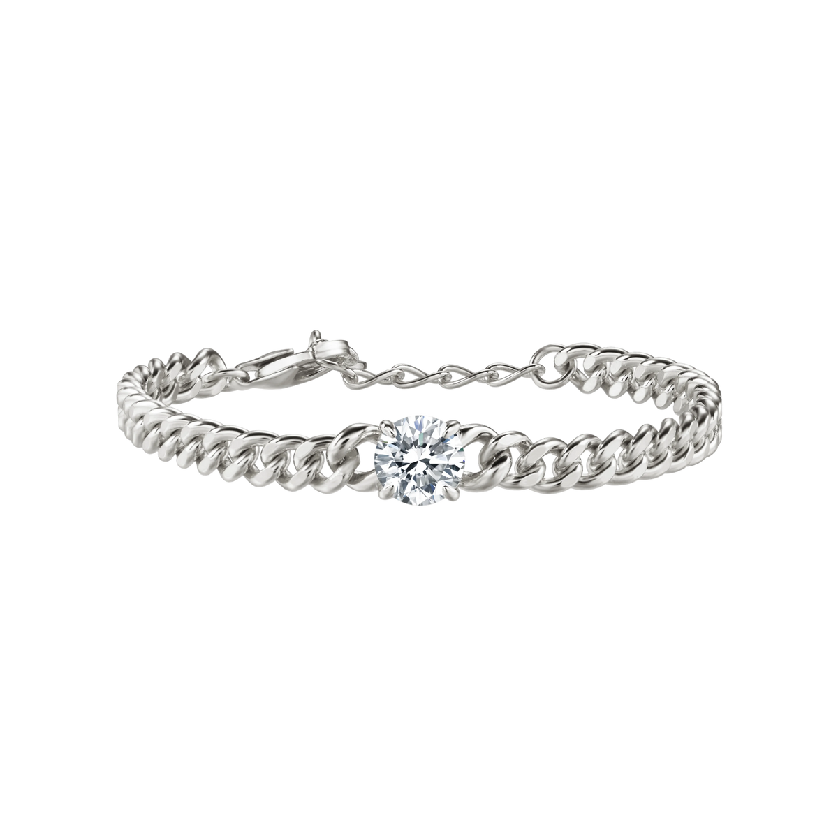 Round curb-link bracelet 1ct - Round Diamond Curb Chain Bracelet - The Future Rocks - 3