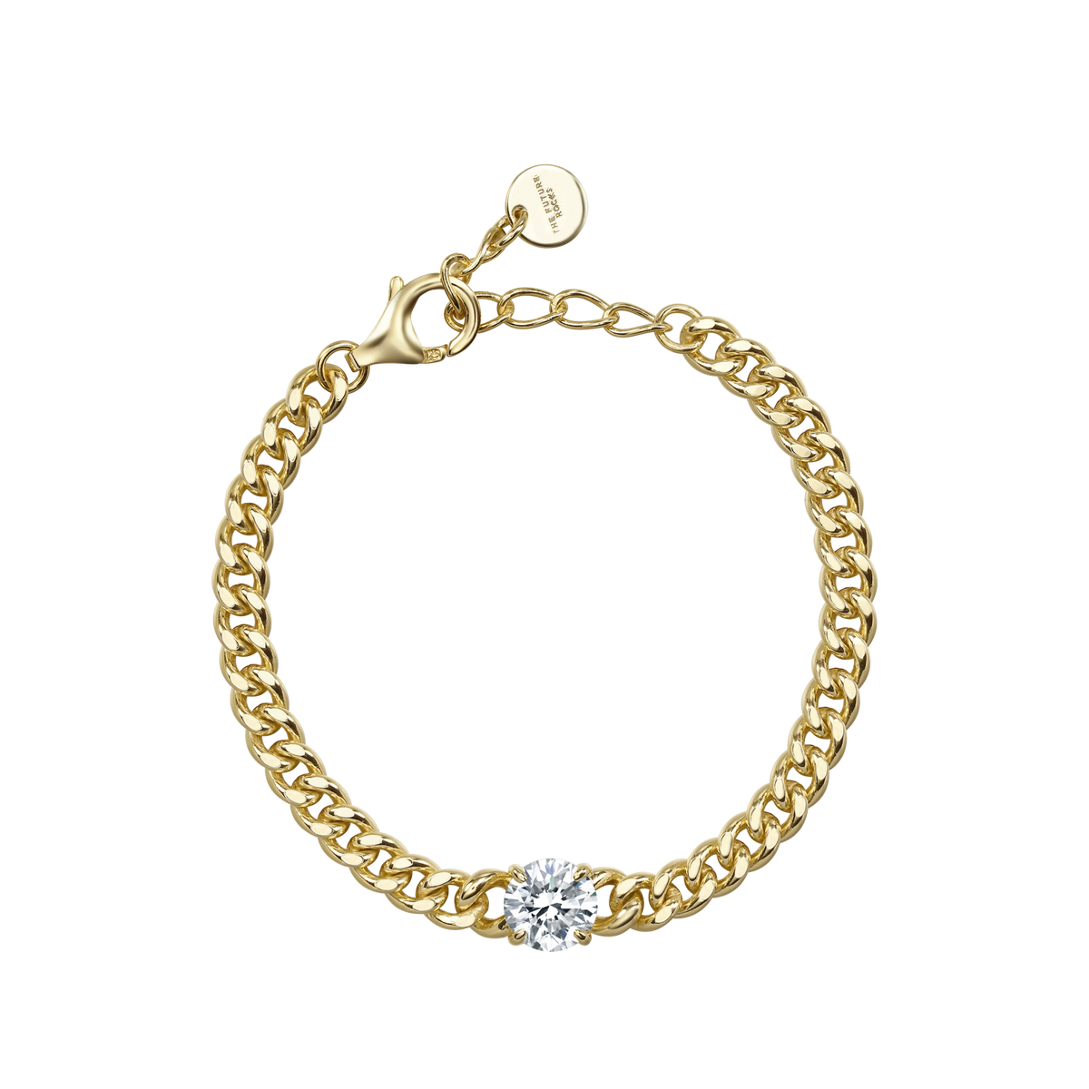 Round curb-link bracelet 1ct - Round Diamond Curb Chain Bracelet - The Future Rocks - 6