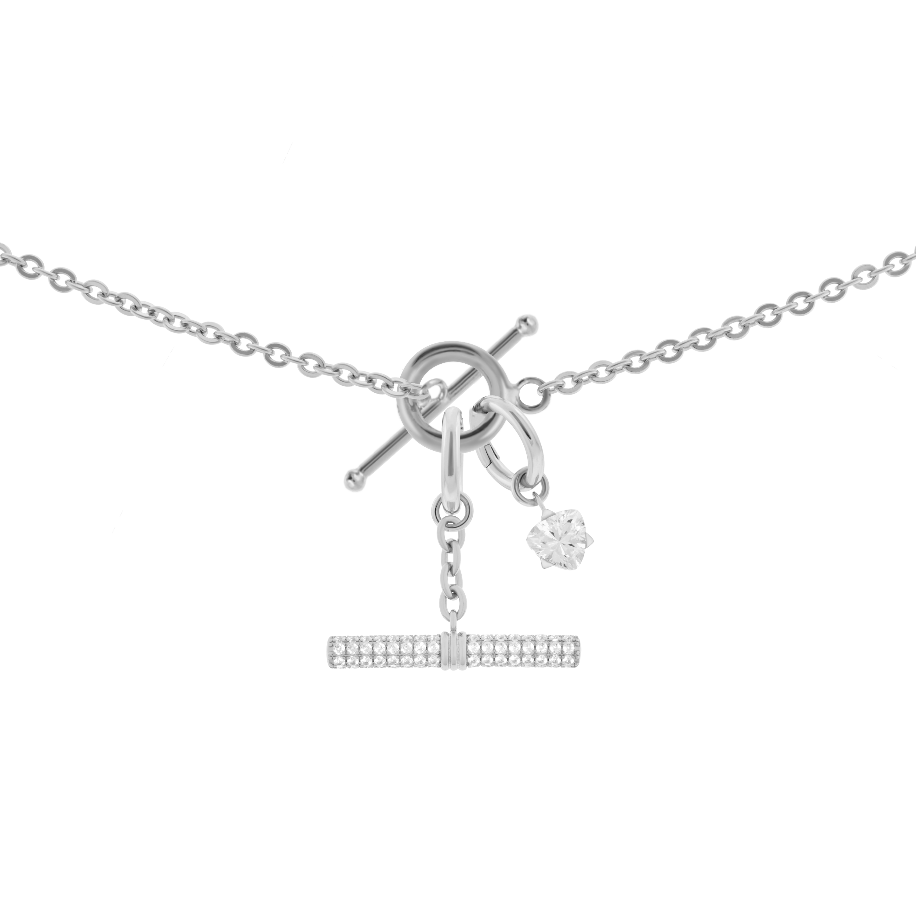 Gaia necklace with 2 charms in 925 sterling silver