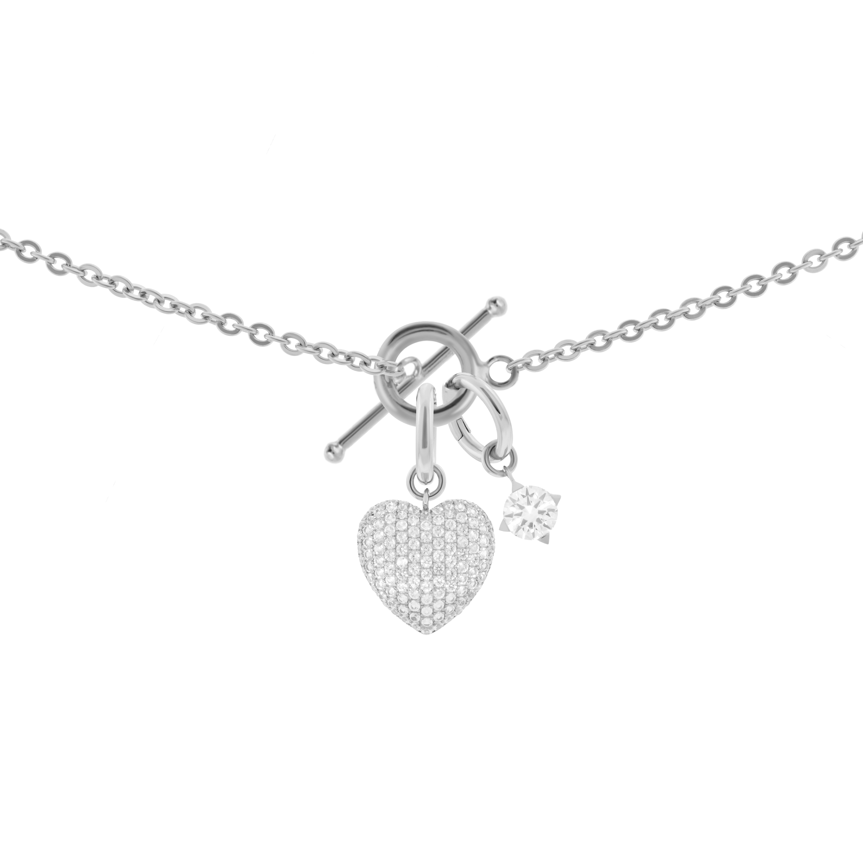 Gaia necklace with 2 charms in 925 sterling silver