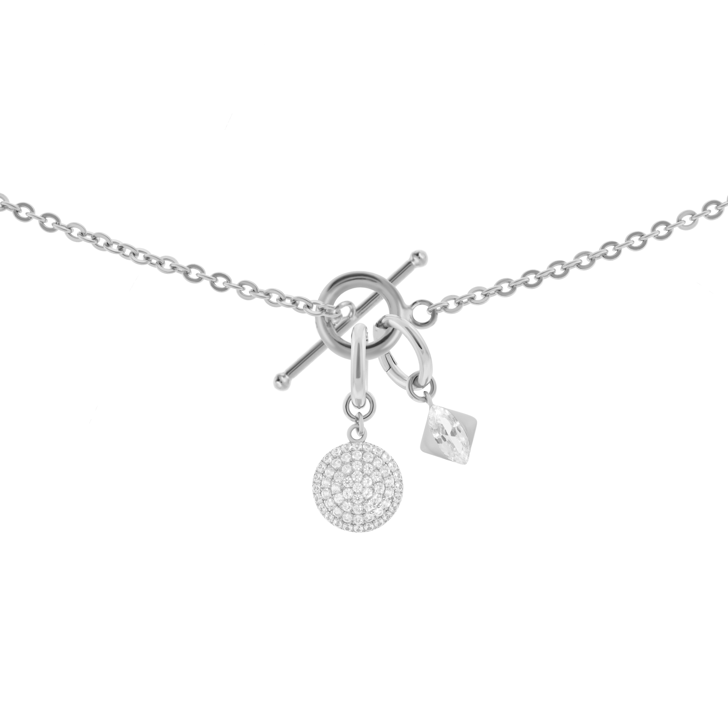 Gaia necklace with 2 charms in 925 sterling silver