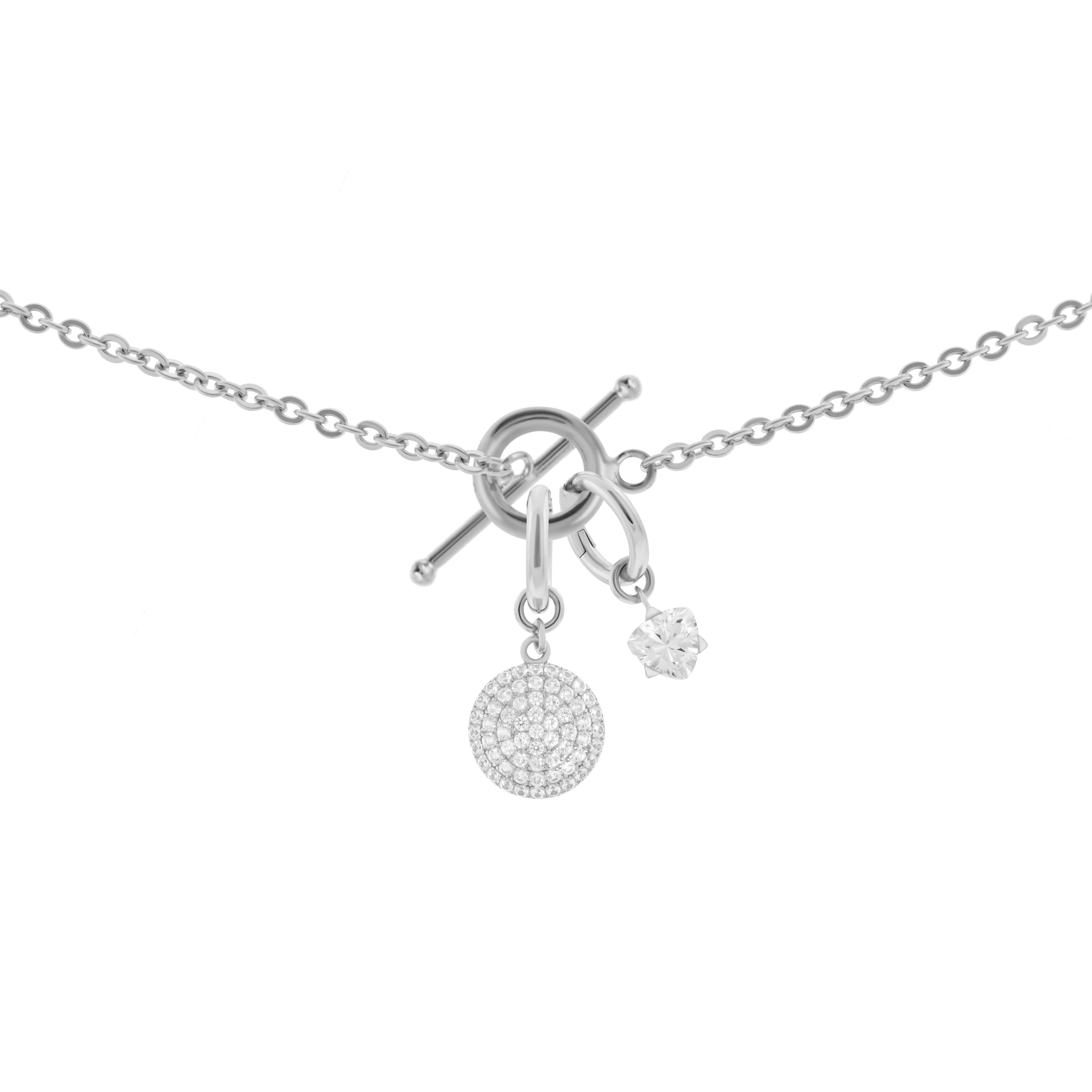 Gaia necklace with 2 charms in 925 sterling silver
