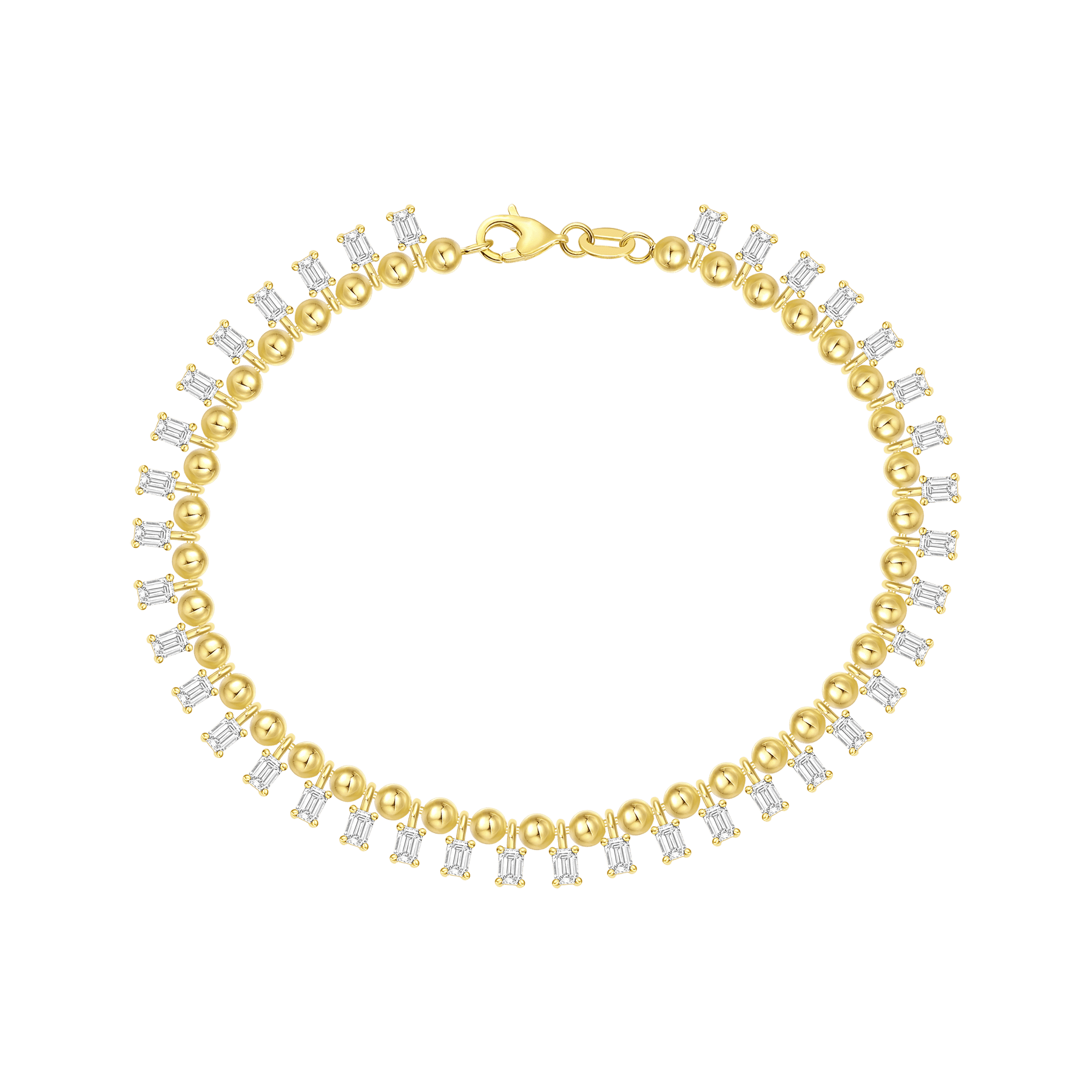 Love beads emerald bead ball bracelet - 18K Gold Beaded Bracelet with Emerald Diamonds - The Future Rocks - 1